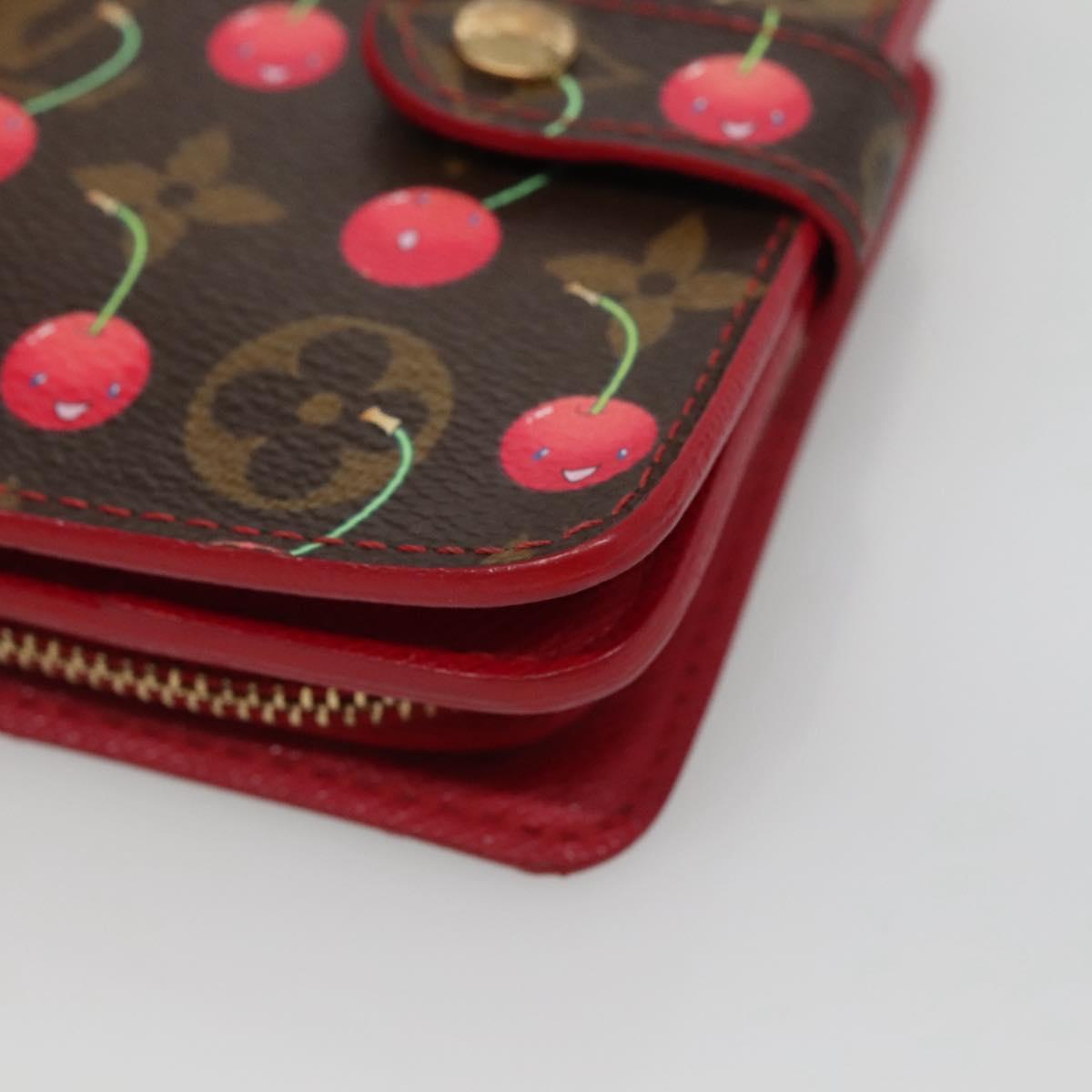 LOUIS VUITTON Monogram Cherry Compact Zip Bifold Wallet M95005 LV Auth 116235AM