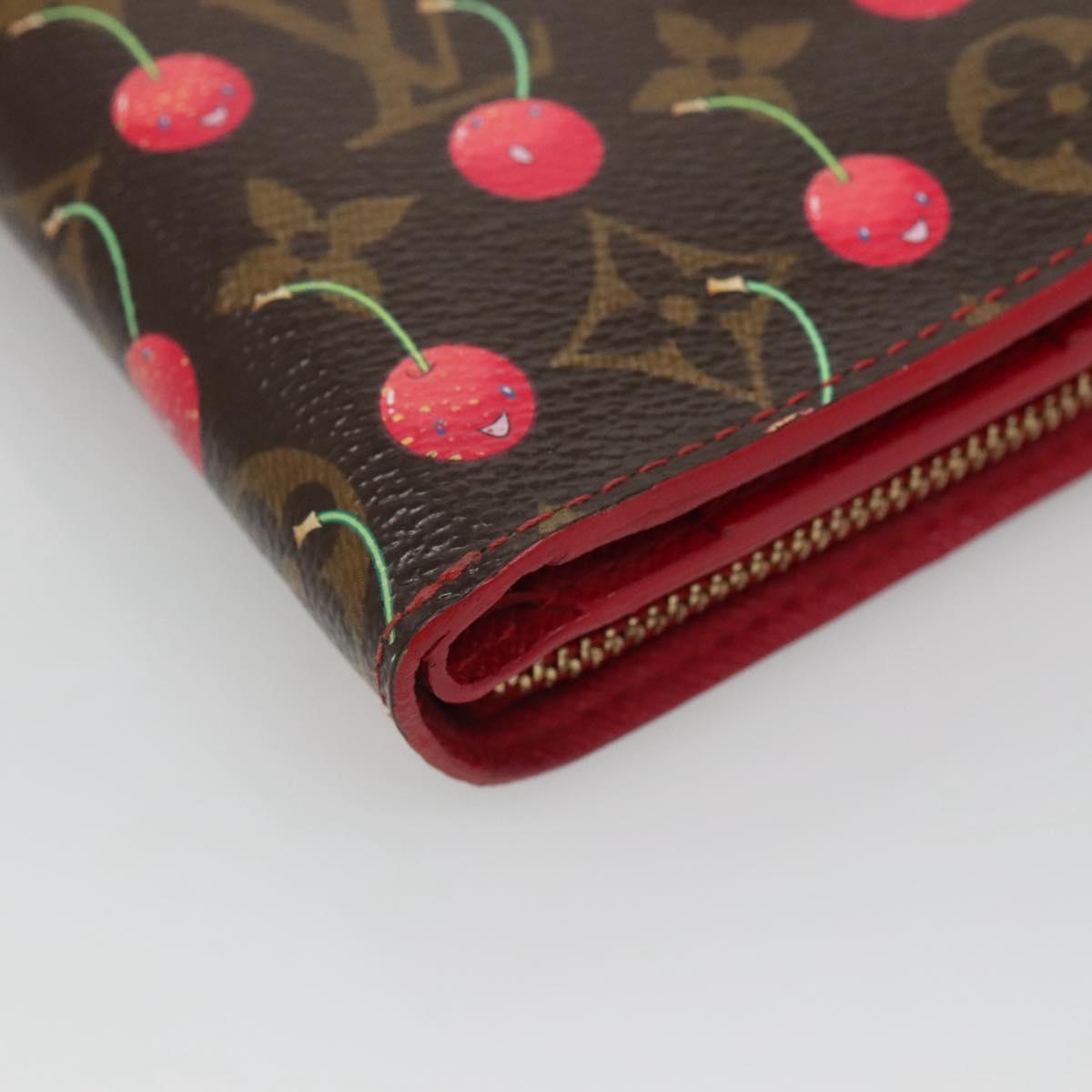 LOUIS VUITTON Monogram Cherry Compact Zip Bifold Wallet M95005 LV Auth 116235AM