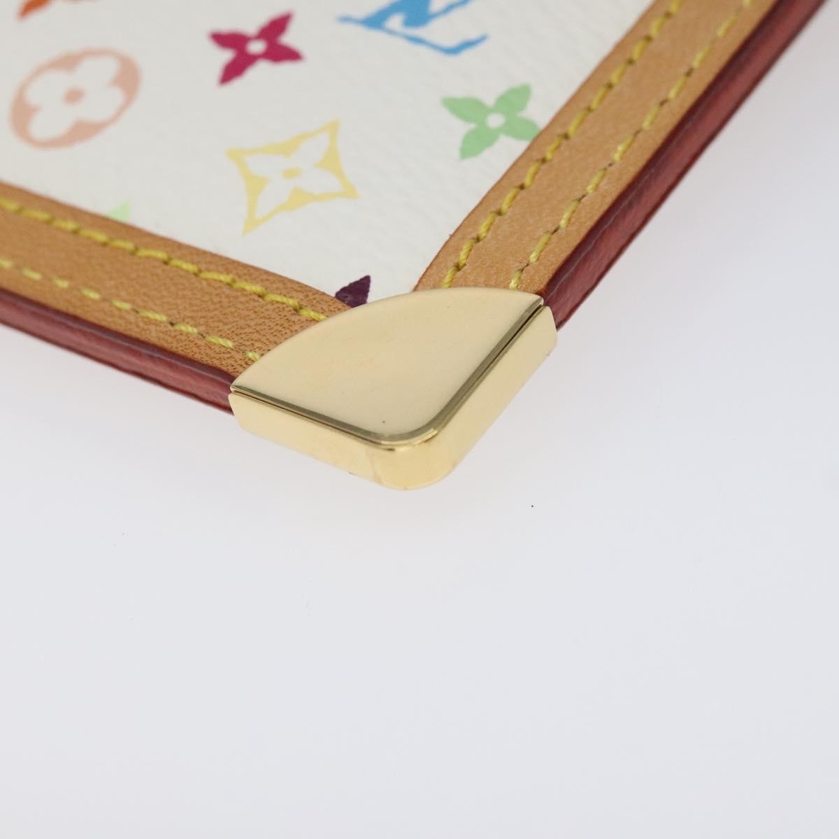 LOUIS VUITTON Monogram Multicolor Pochette Cles Purse White M92655 Auth 116241SAM