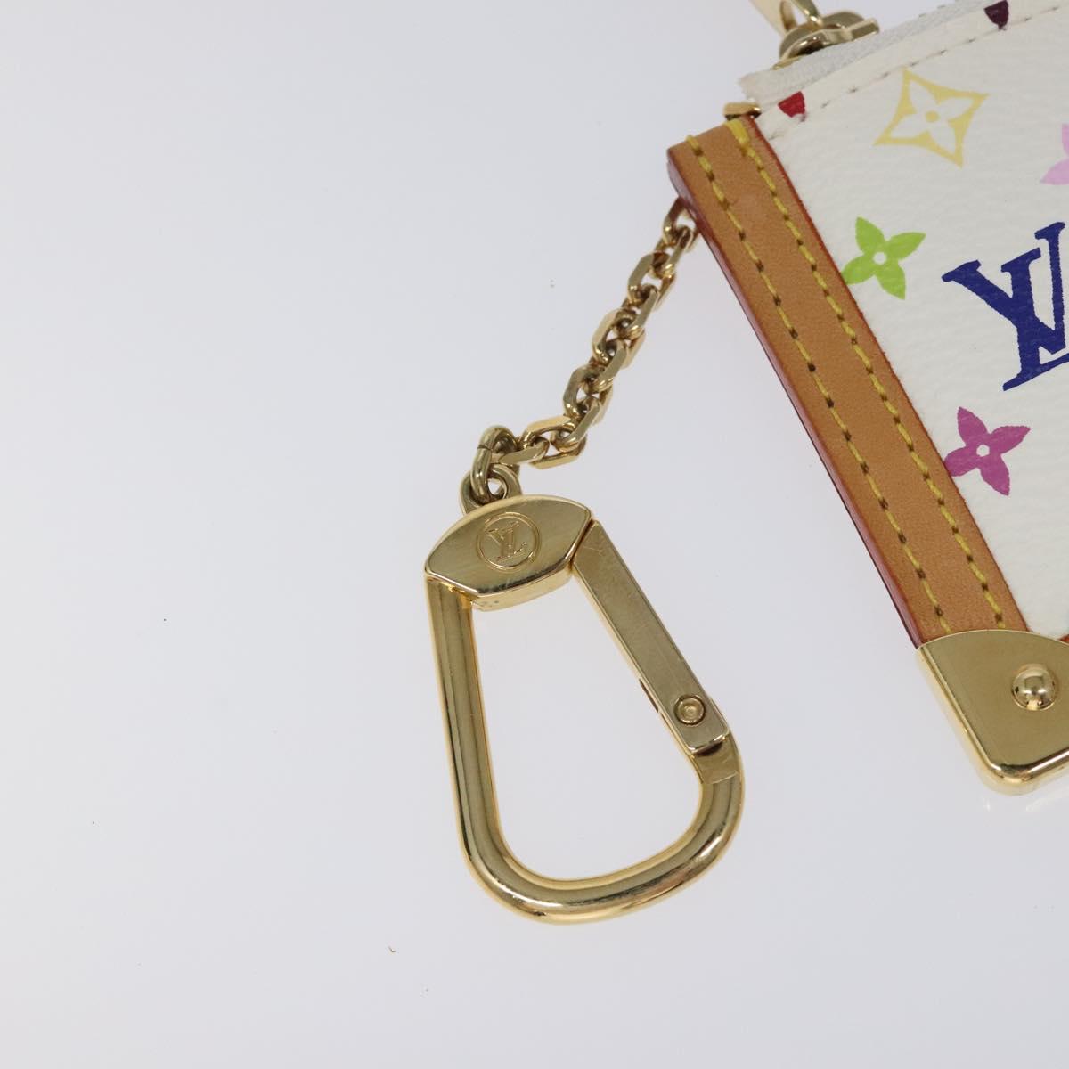 LOUIS VUITTON Monogram Multicolor Pochette Cles Purse White M92655 Auth 116241AM