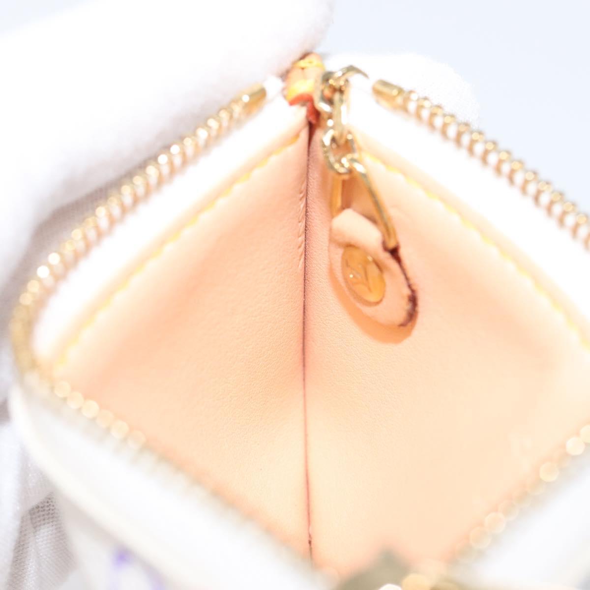 LOUIS VUITTON Monogram Multicolor Pochette Cles Purse White M92655 Auth 116241SAM