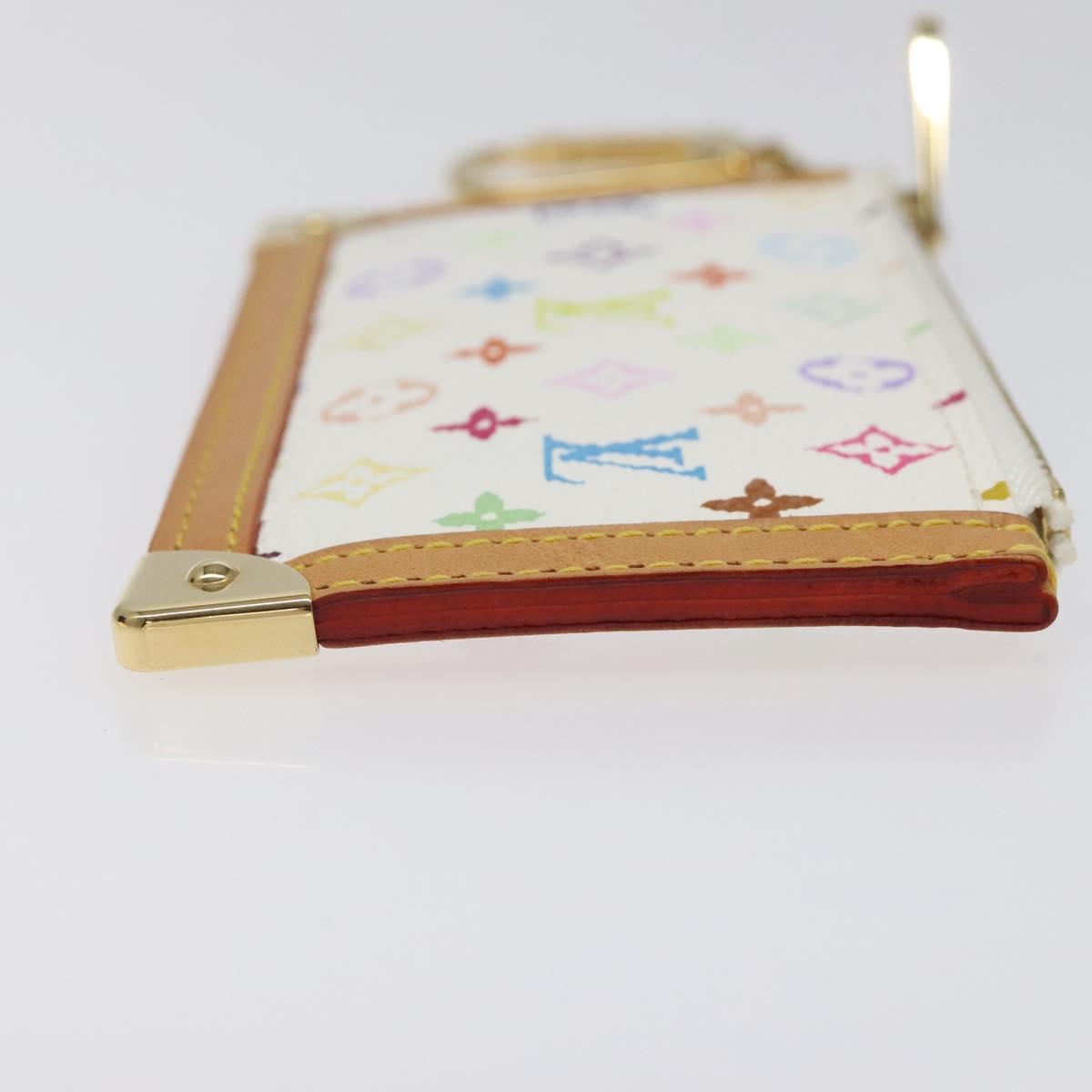 LOUIS VUITTON Monogram Multicolor Pochette Cles Purse White M92655 Auth 116241AM
