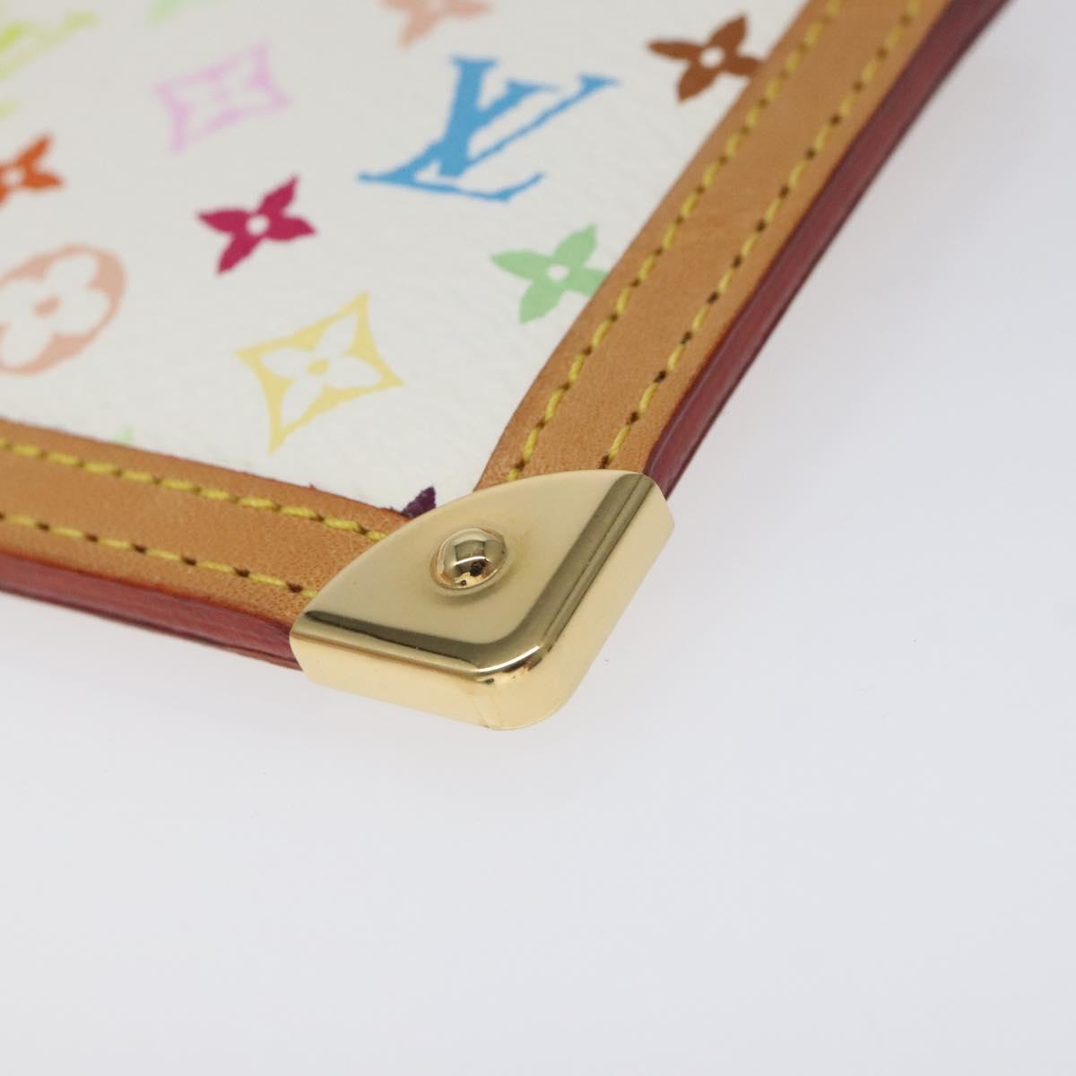 LOUIS VUITTON Monogram Multicolor Pochette Cles Purse White M92655 Auth 116241AM
