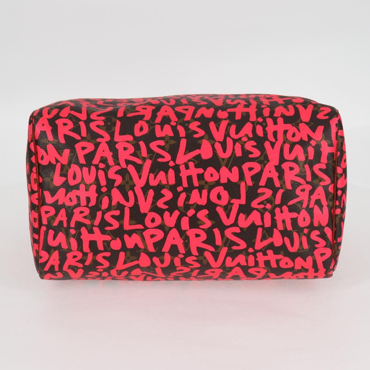 LOUIS VUITTON Monogram Graffiti Speedy 30 Bag Orange M93705 LV Auth 116267M