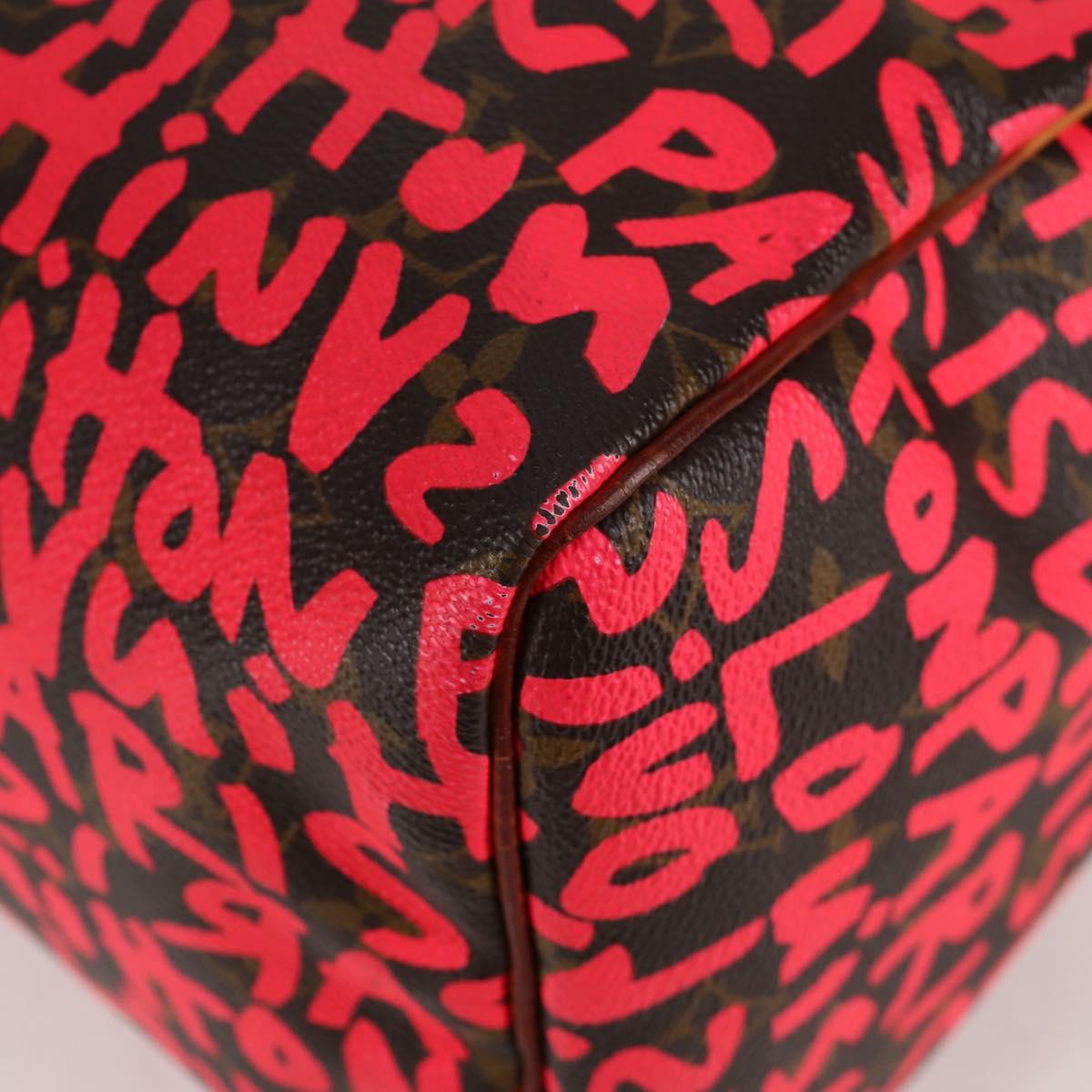 LOUIS VUITTON Monogram Graffiti Speedy 30 Bag Orange M93705 LV Auth 116267M