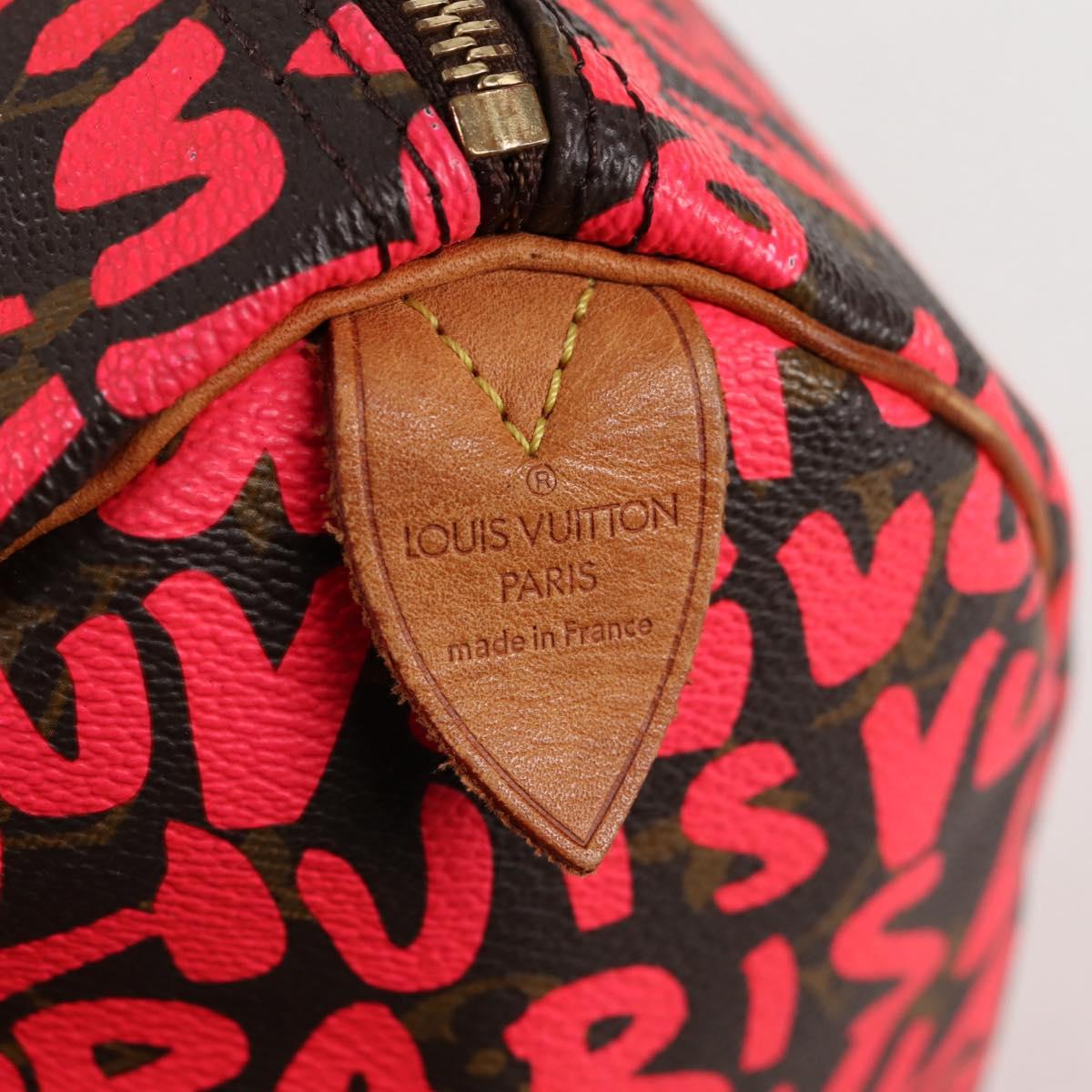 LOUIS VUITTON Monogram Graffiti Speedy 30 Bag Orange M93705 LV Auth 116267M
