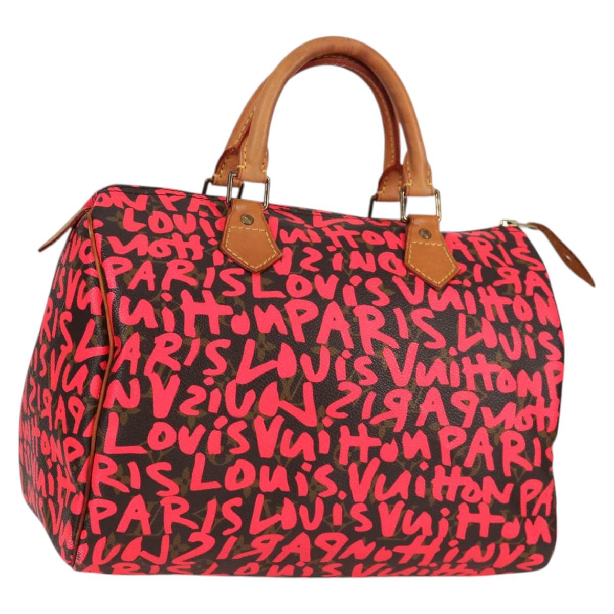 LOUIS VUITTON Monogram Graffiti Speedy 30 Bag Orange M93705 LV Auth 116267M