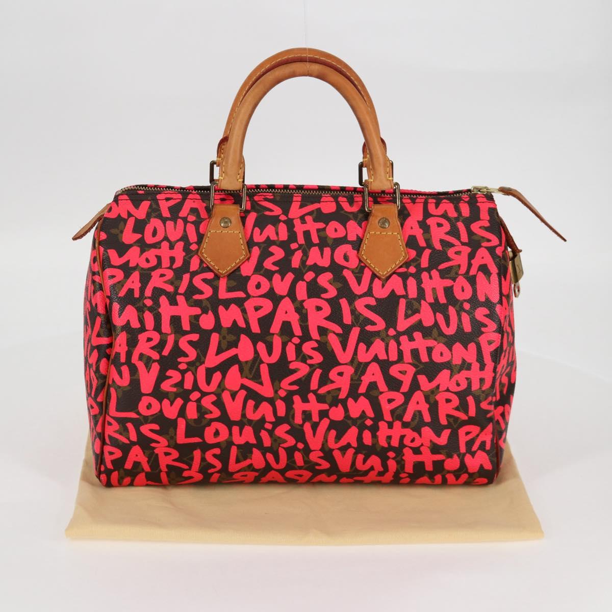 LOUIS VUITTON Monogram Graffiti Speedy 30 Bag Orange M93705 LV Auth 116267M
