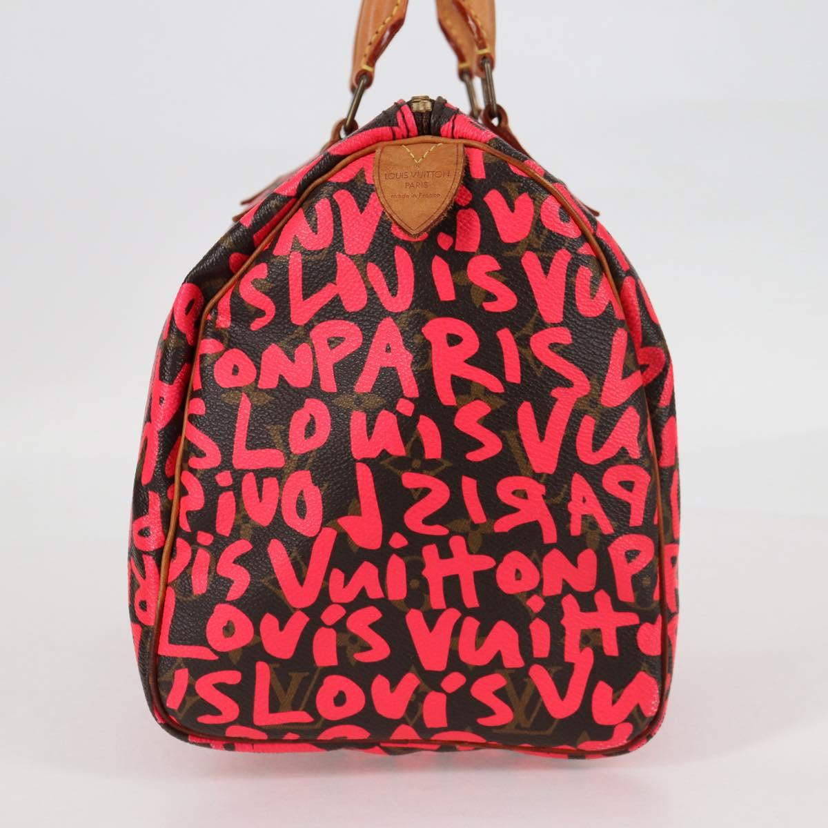 LOUIS VUITTON Monogram Graffiti Speedy 30 Bag Orange M93705 LV Auth 116267M