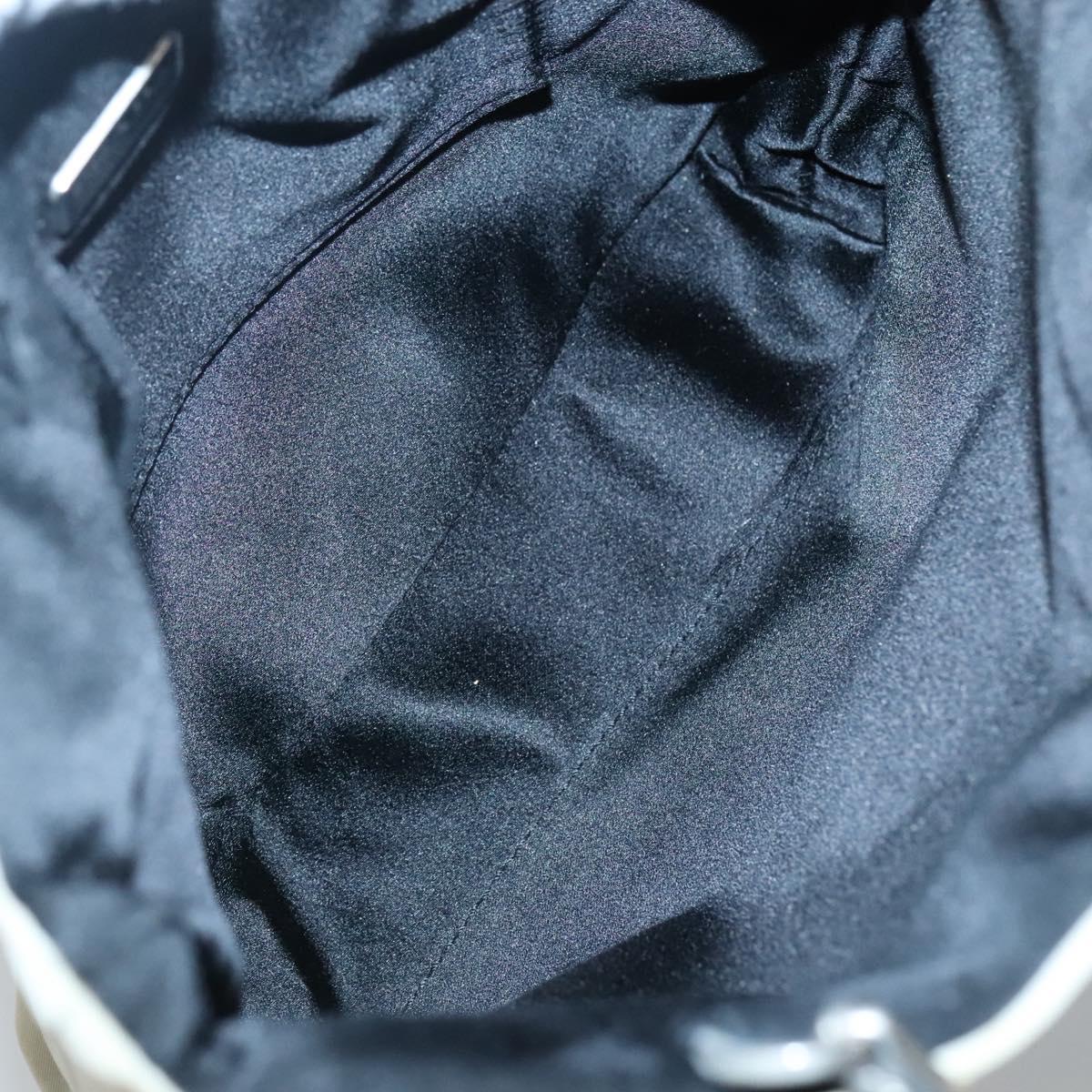 PRADA Hand Bag Nylon White Silver Auth 116272