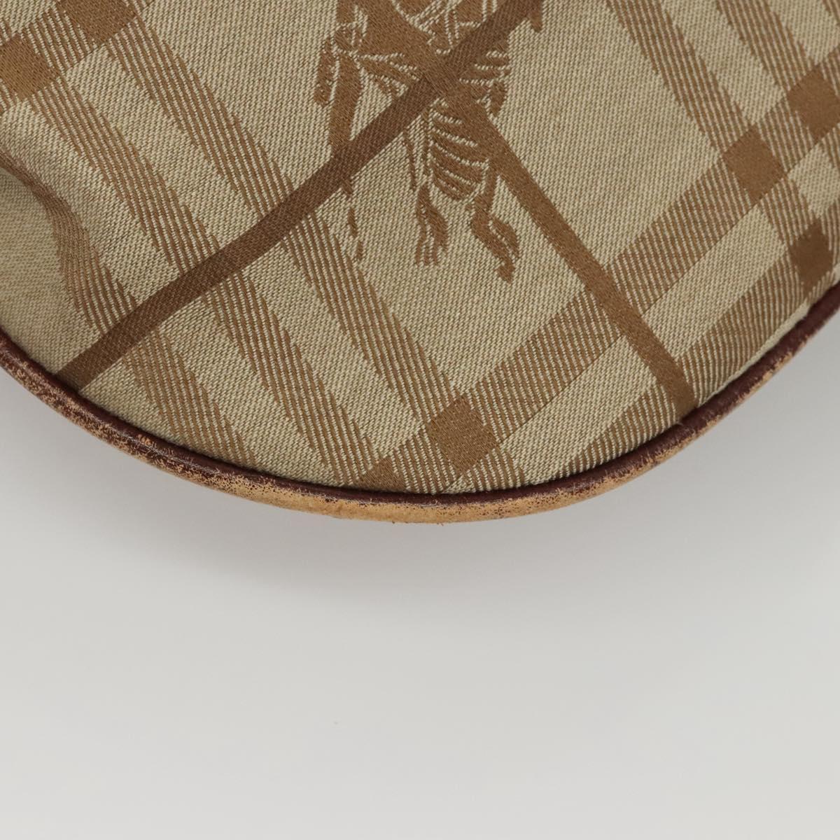 BURBERRY Nova Check Shoulder Bag Canvas Beige Gold Auth 116276