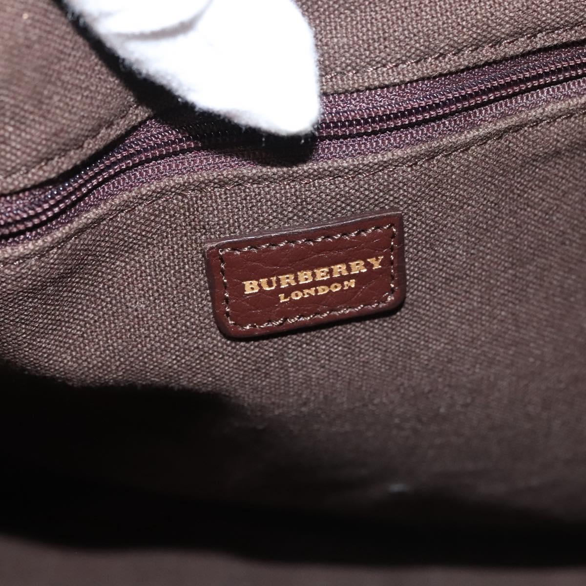 BURBERRY Nova Check Shoulder Bag Canvas Beige Gold Auth 116276