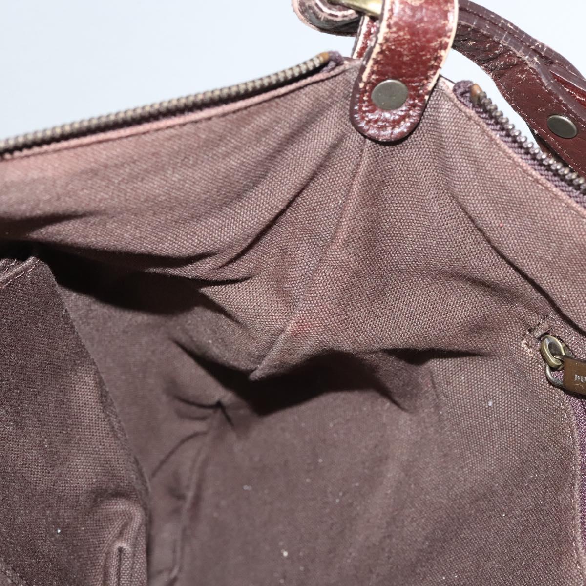 BURBERRY Nova Check Shoulder Bag Canvas Beige Gold Auth 116276