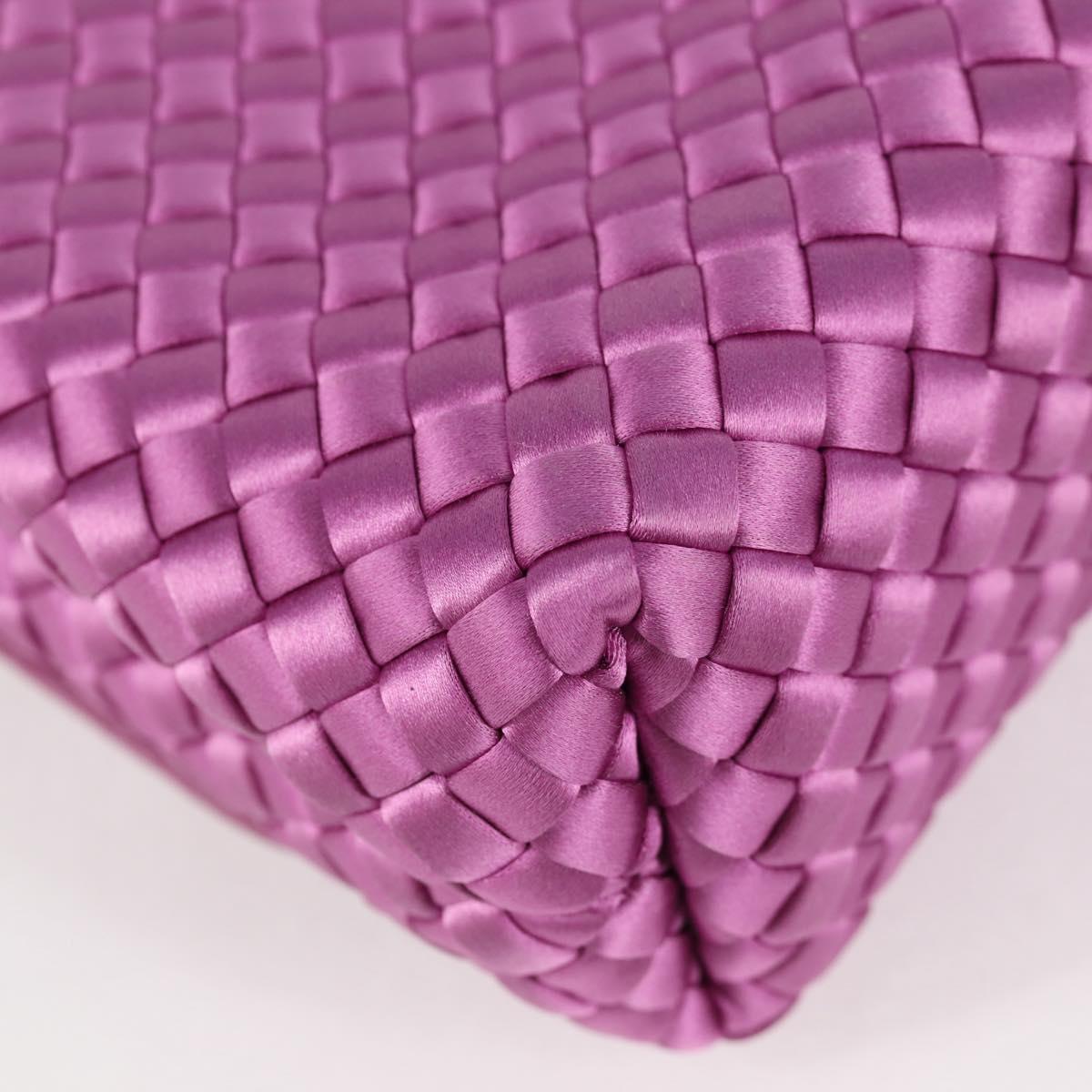 BOTTEGAVENETA INTRECCIATO Chain Shoulder Bag Leather Purple Auth 116278SAM