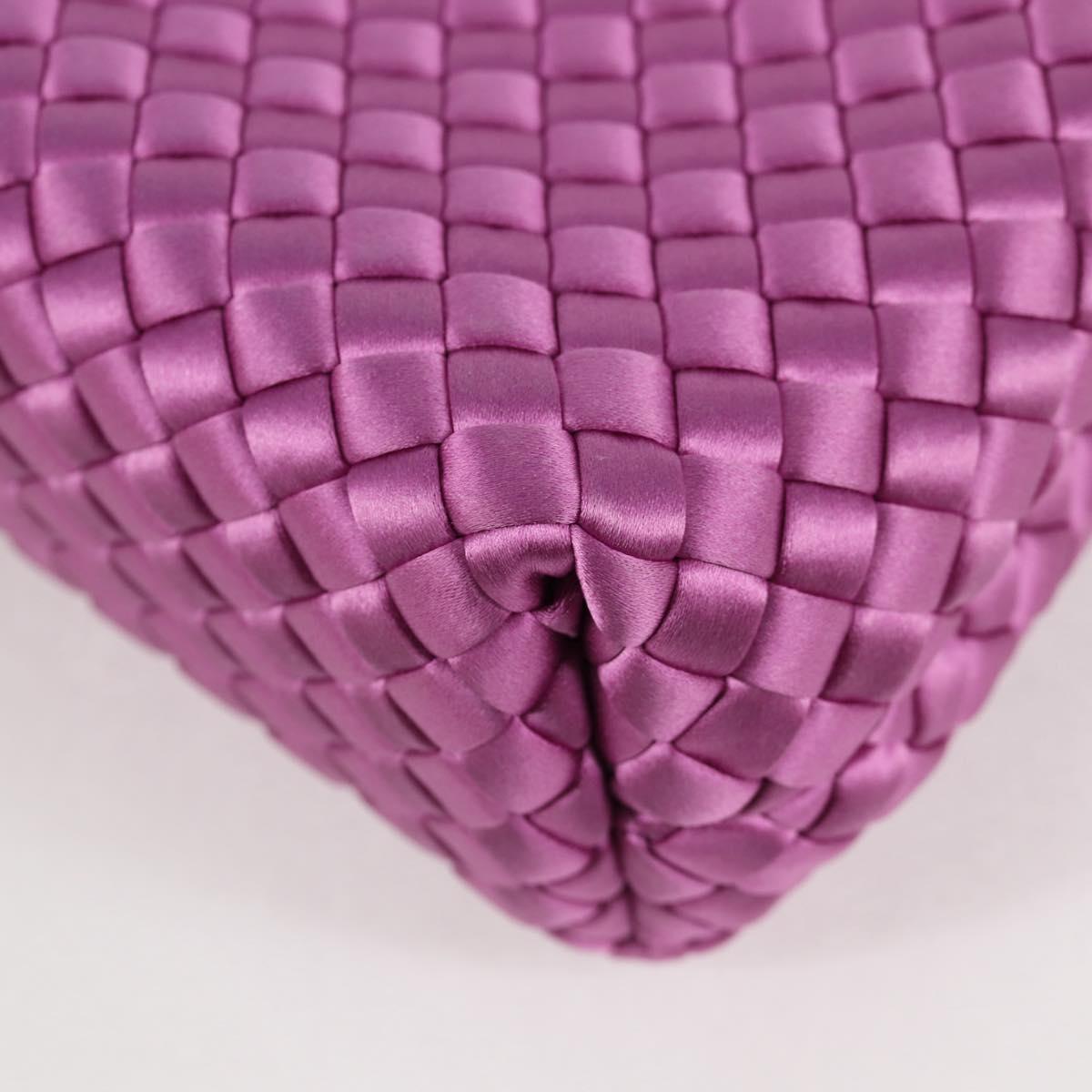BOTTEGAVENETA INTRECCIATO Chain Shoulder Bag Leather Purple Auth 116278AM
