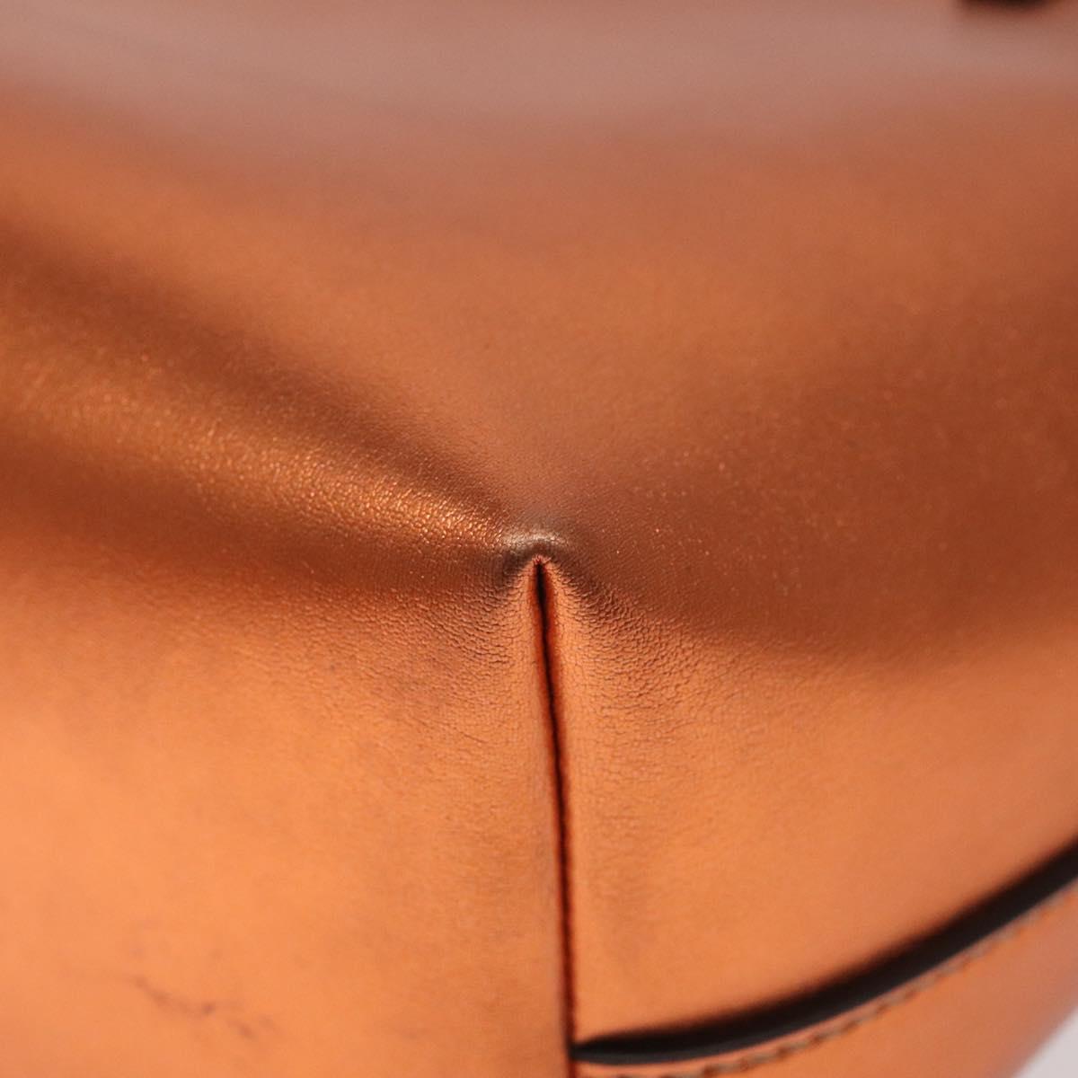 GUCCI Hand Bag Leather Bronze 580840 Auth 116280