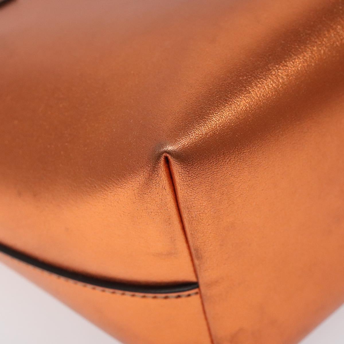GUCCI Hand Bag Leather Bronze 580840 Auth 116280