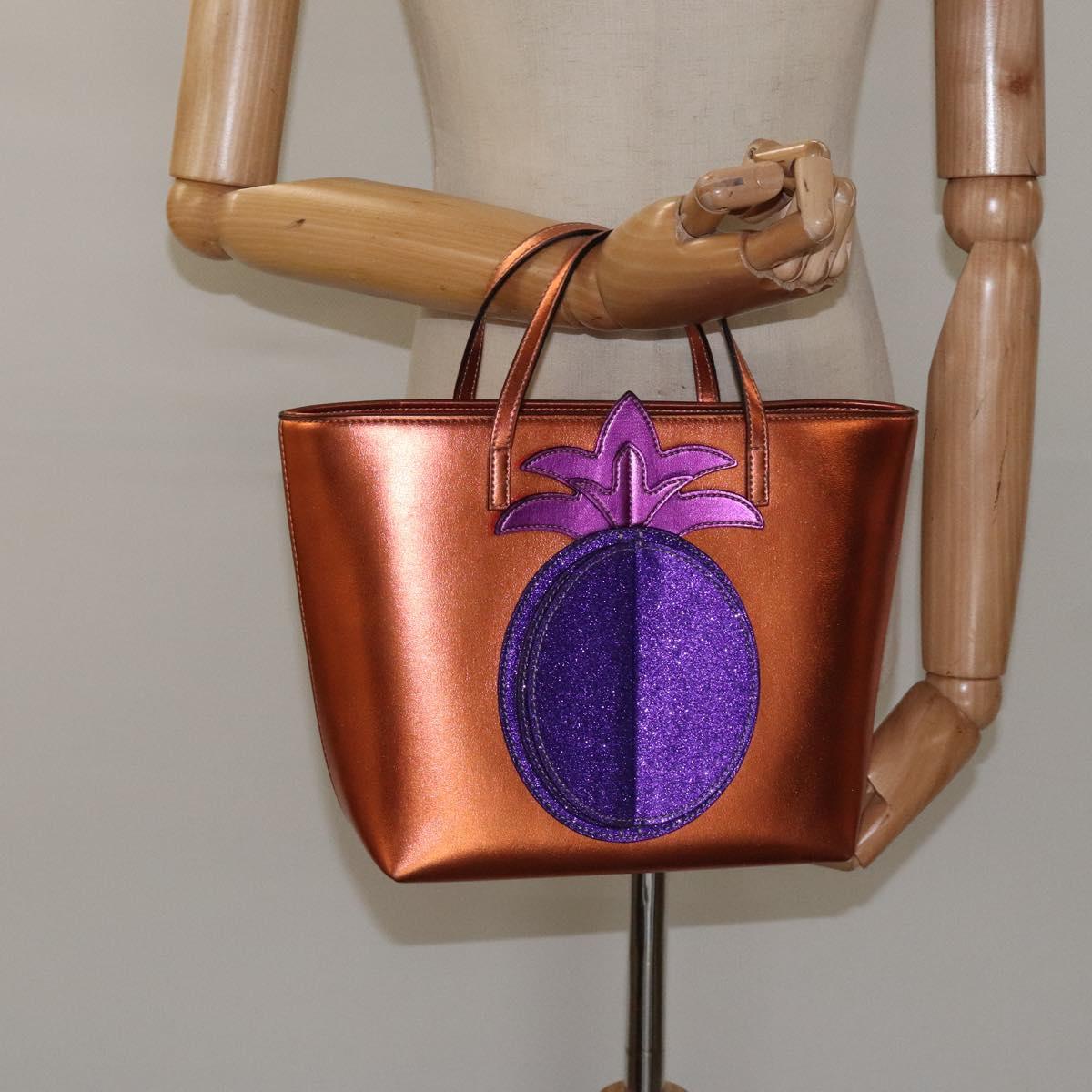 GUCCI Hand Bag Leather Bronze 580840 Auth 116280