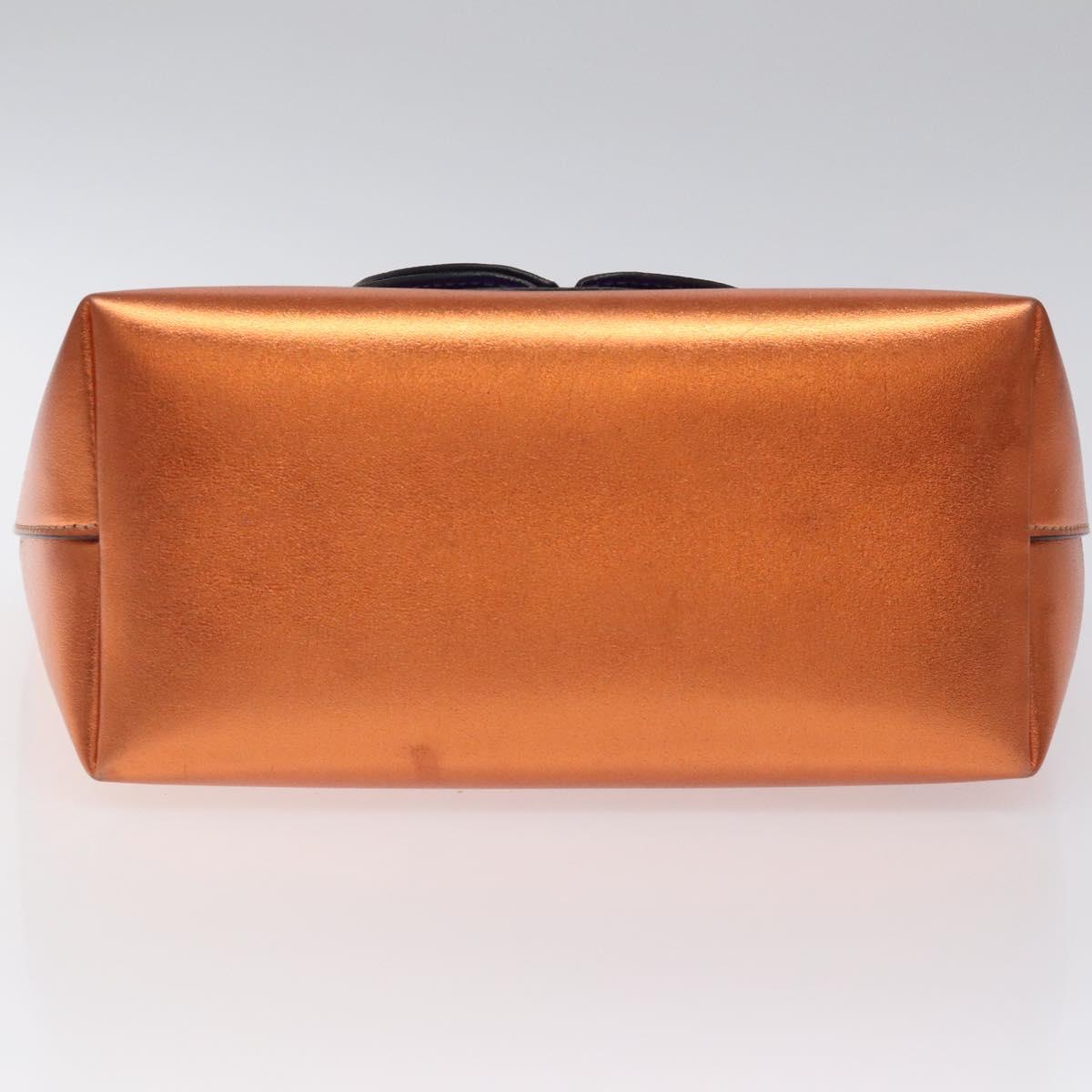 GUCCI Hand Bag Leather Bronze 580840 Auth 116280