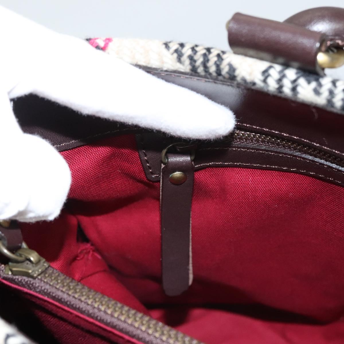 BURBERRY Nova Check Tote Bag Wool Beige Gold Auth 116293