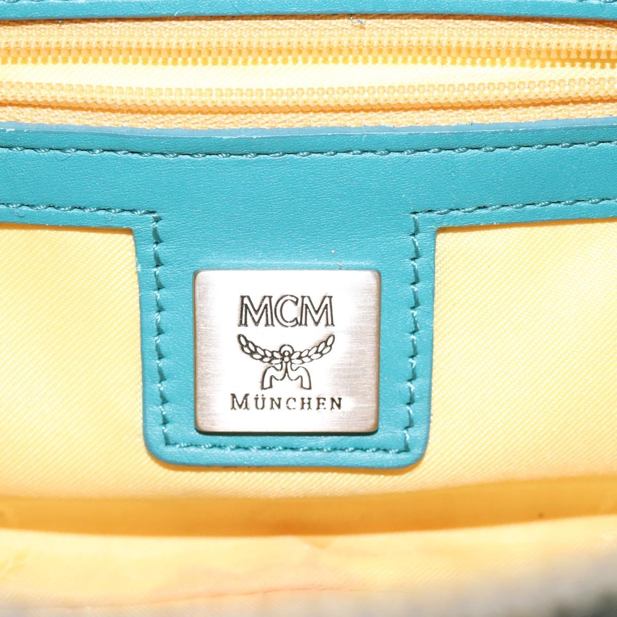 MCM Logogram Vicetos Shoulder Bag PVC Leather White Auth 116317