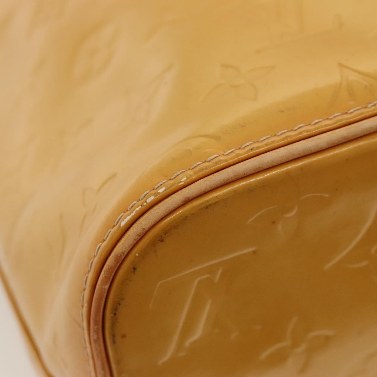 LOUIS VUITTON Monogram Vernis Houston Hand Bag Beige M91004 LV Auth 116324