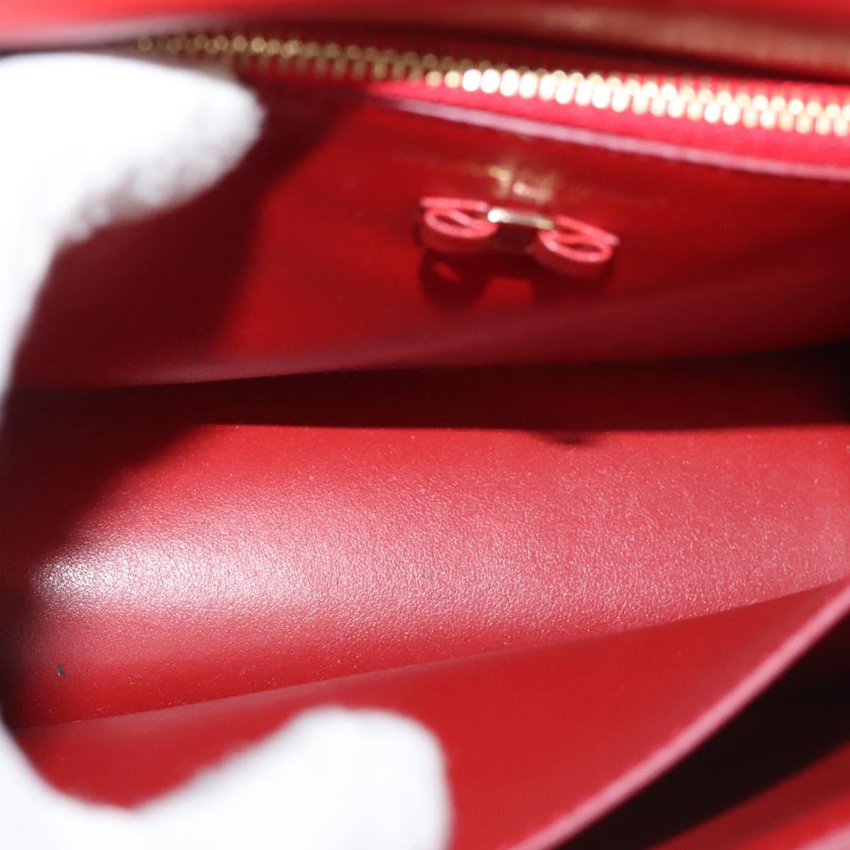 Salvatore Ferragamo Vala Chain Shoulder Bag Leather Gold Rainbow Auth 116333