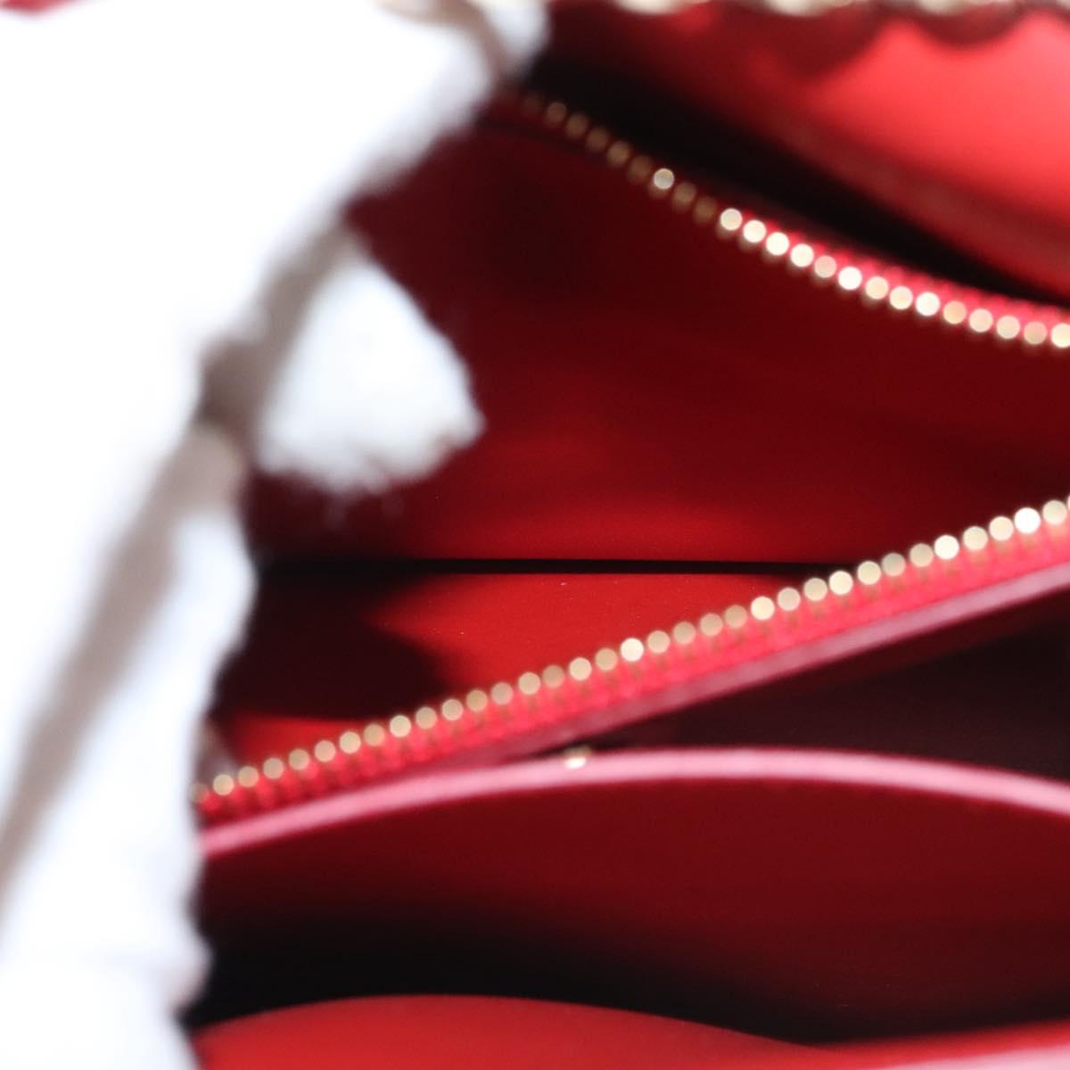 Salvatore Ferragamo Vala Chain Shoulder Bag Leather Gold Rainbow Auth 116333