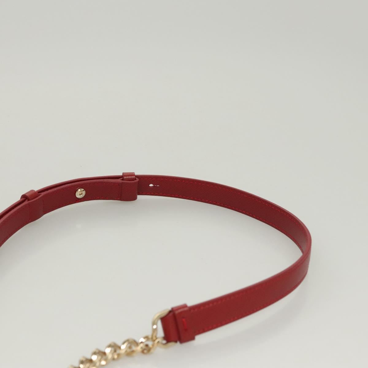 Salvatore Ferragamo Vala Chain Shoulder Bag Leather Gold Rainbow Auth 116333