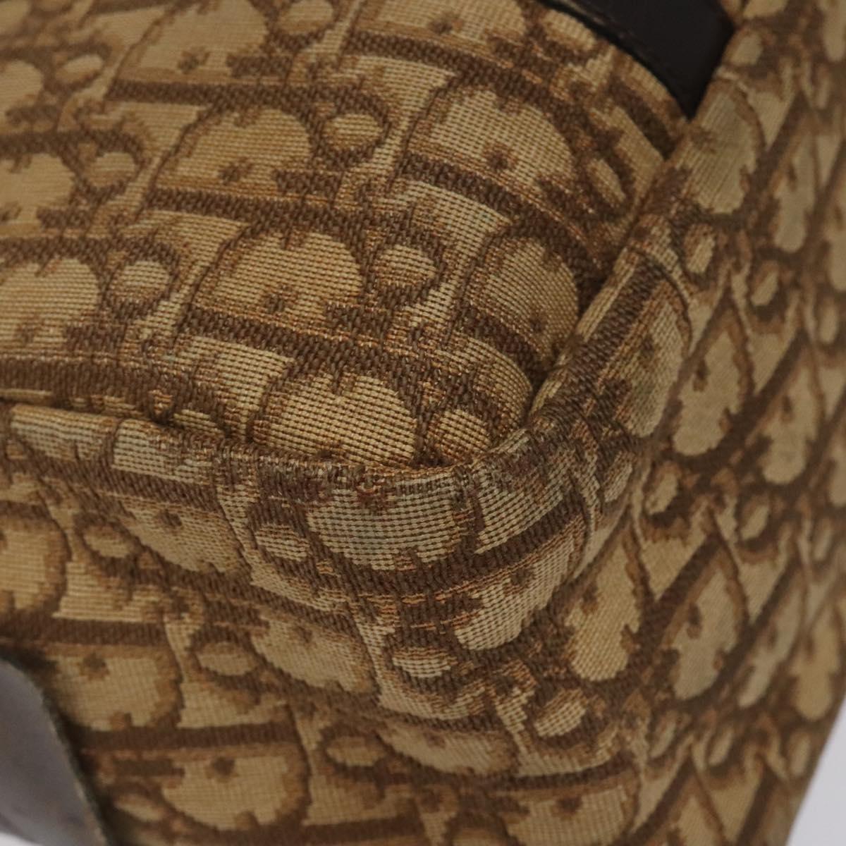 Christian Dior Trotter Canvas Hand Bag Brown Auth 116334