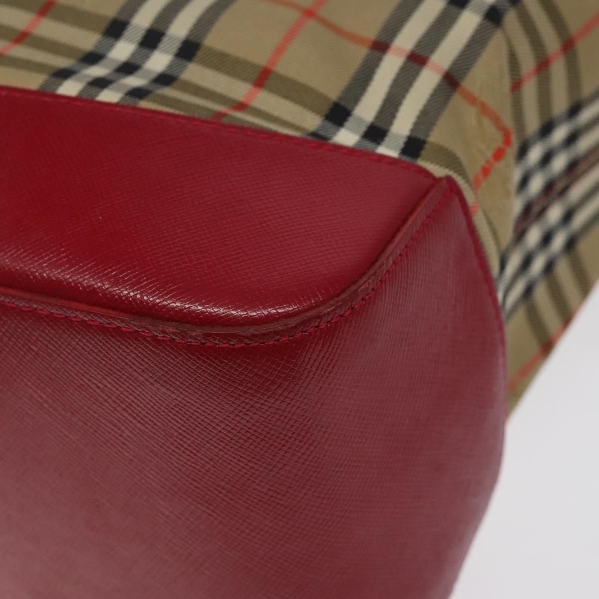 Burberrys Nova Check Tote Bag Canvas Beige Gold Auth 116349