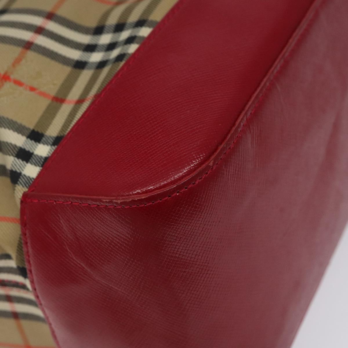 Burberrys Nova Check Tote Bag Canvas Beige Gold Auth 116349