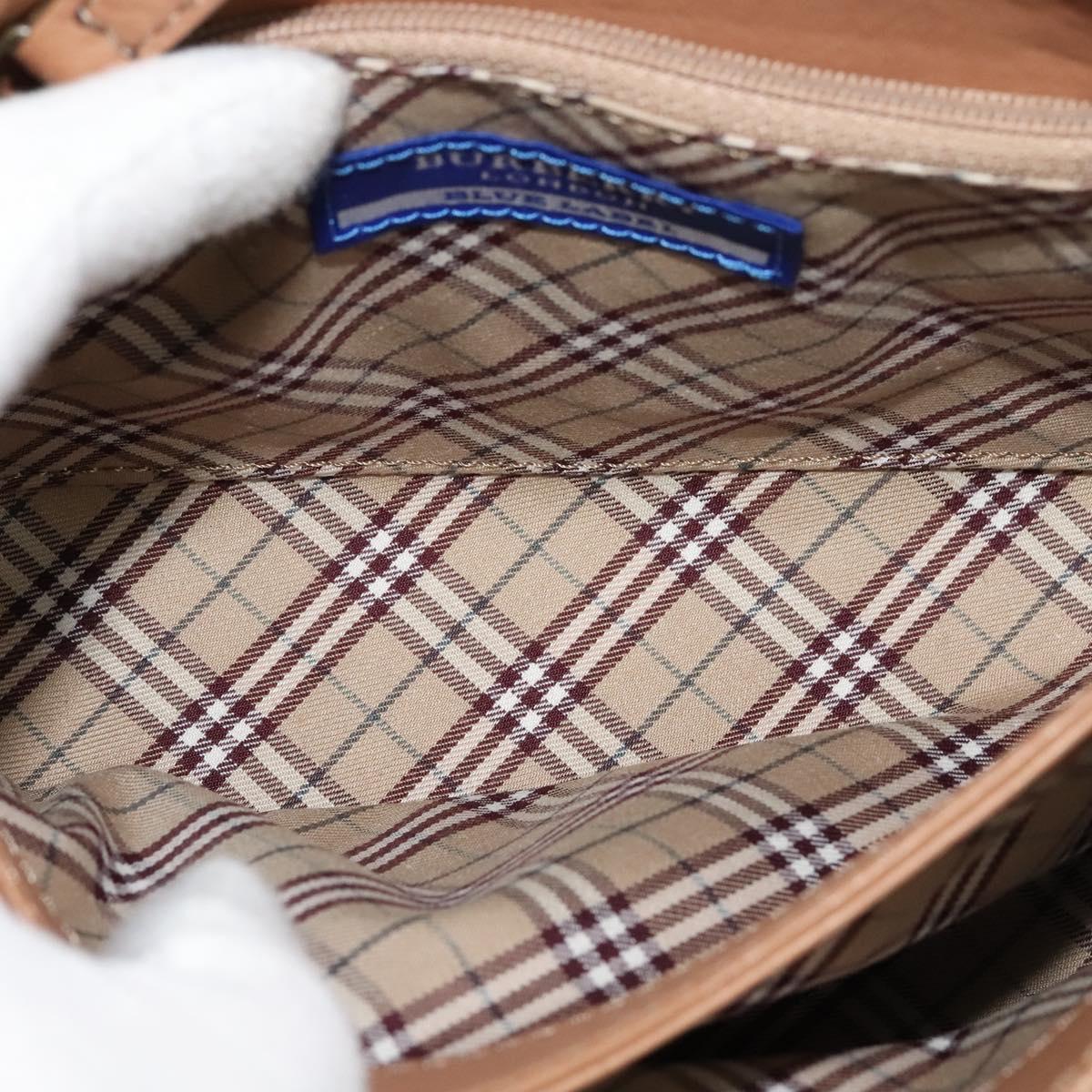 BURBERRY Blue Label Hand Bag Suede Leather 2way Beige Auth 116361