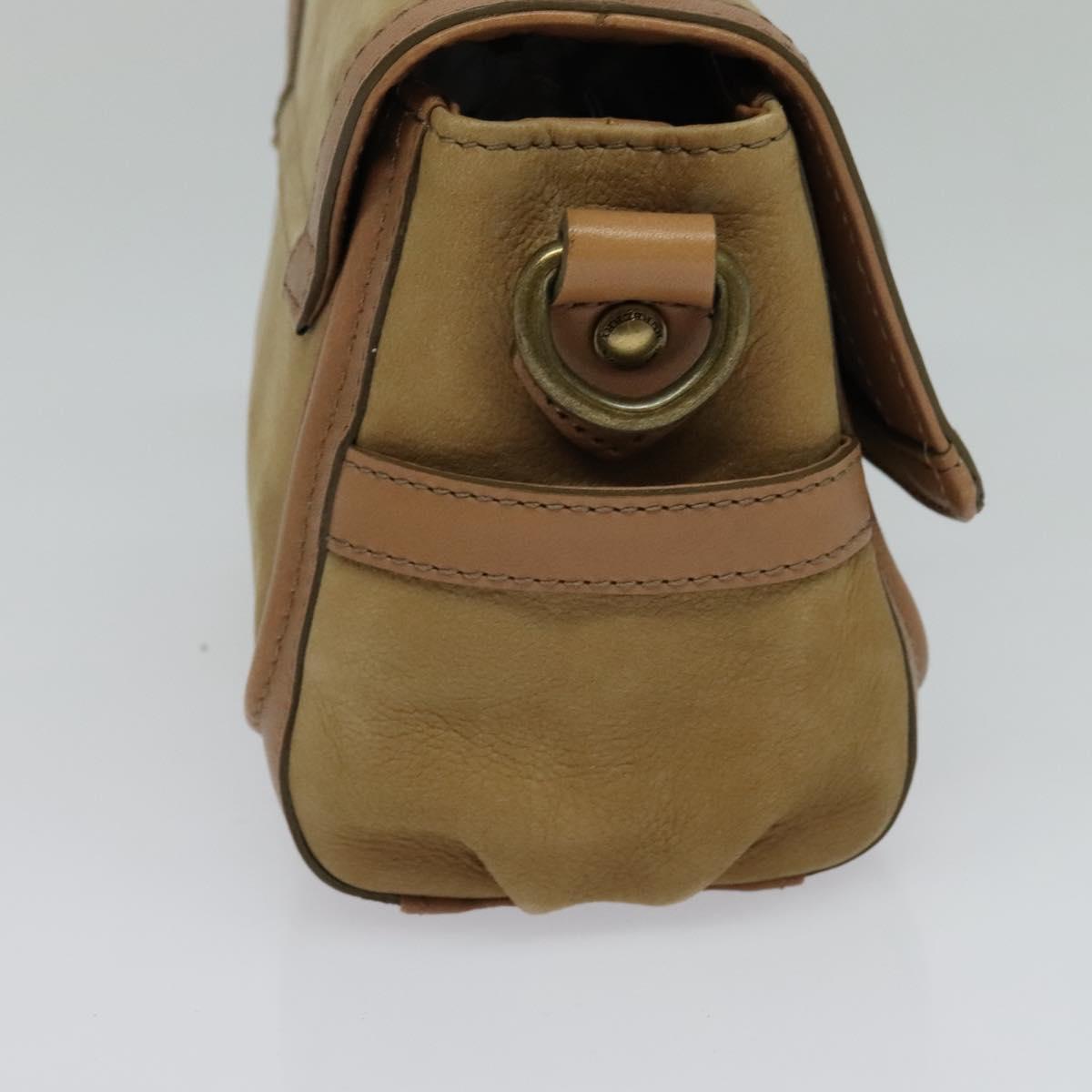 BURBERRY Blue Label Hand Bag Suede Leather 2way Beige Auth 116361