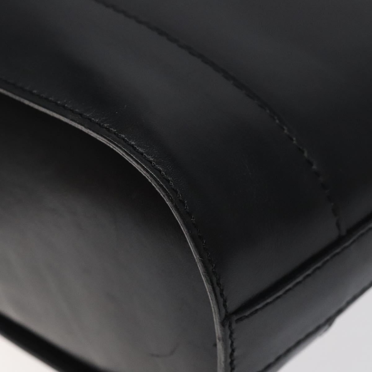 CELINE Shoulder Bag Leather Black Gold Auth 116371