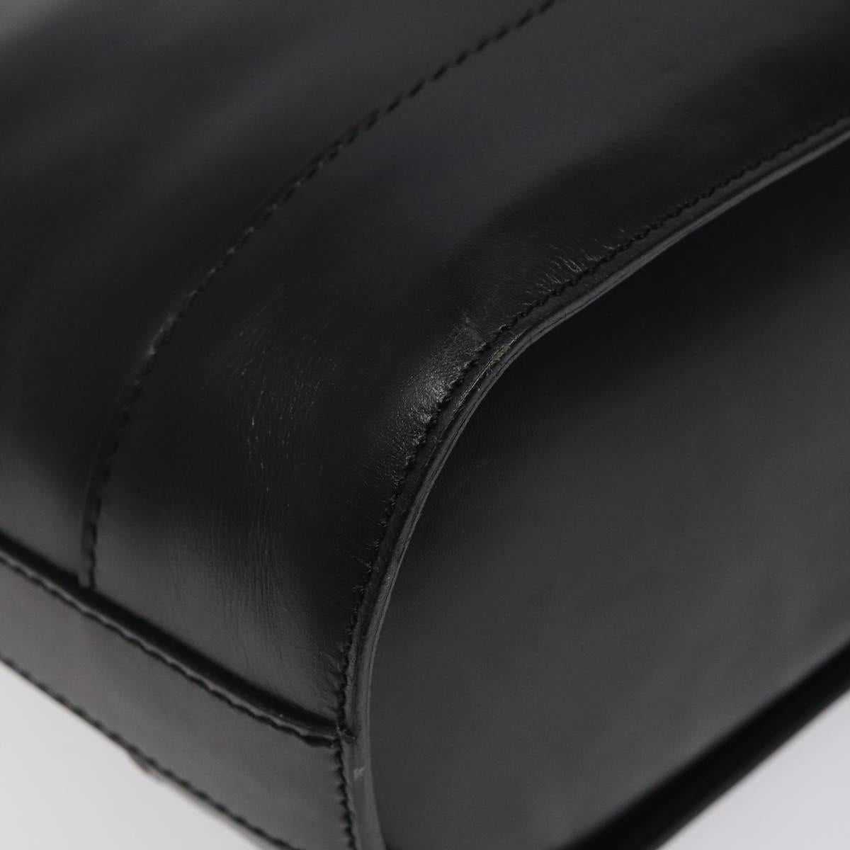 CELINE Shoulder Bag Leather Black Gold Auth 116371