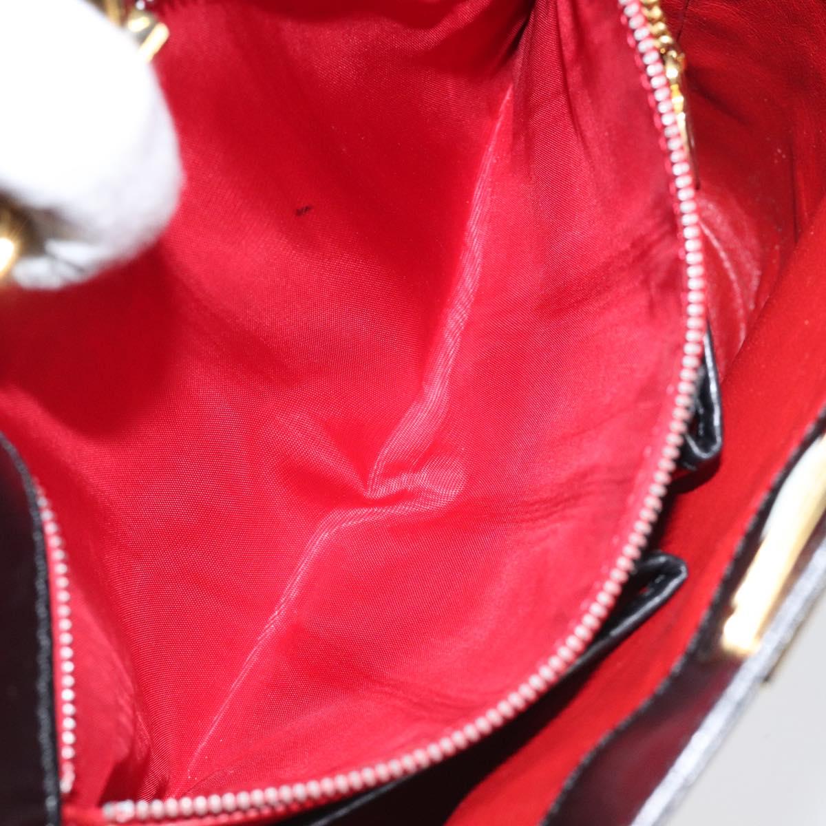 CELINE Shoulder Bag Leather Black Gold Auth 116371