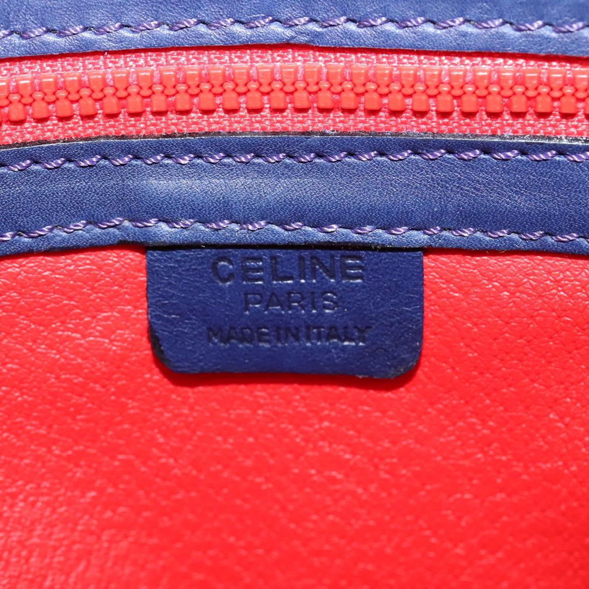 CELINE Shoulder Bag Leather Navy Auth 116384