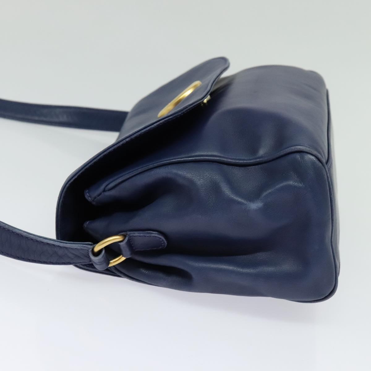 CELINE Shoulder Bag Leather Navy Auth 116384