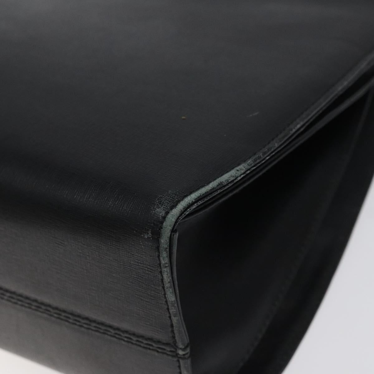 Salvatore Ferragamo Shoulder Bag Leather Black Gold Auth 116392