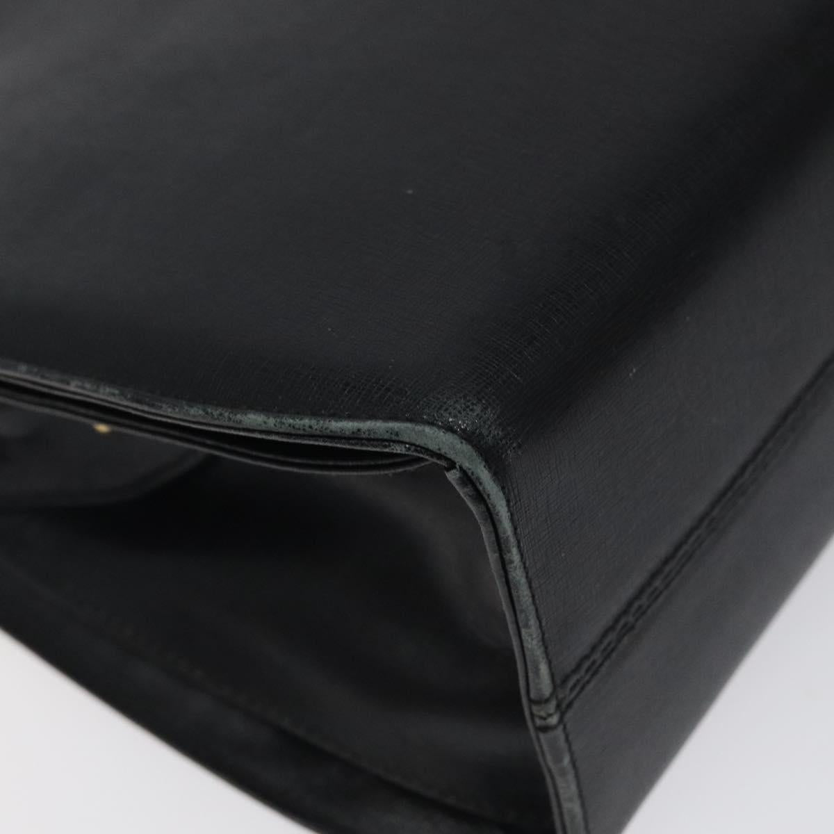 Salvatore Ferragamo Shoulder Bag Leather Black Gold Auth 116392