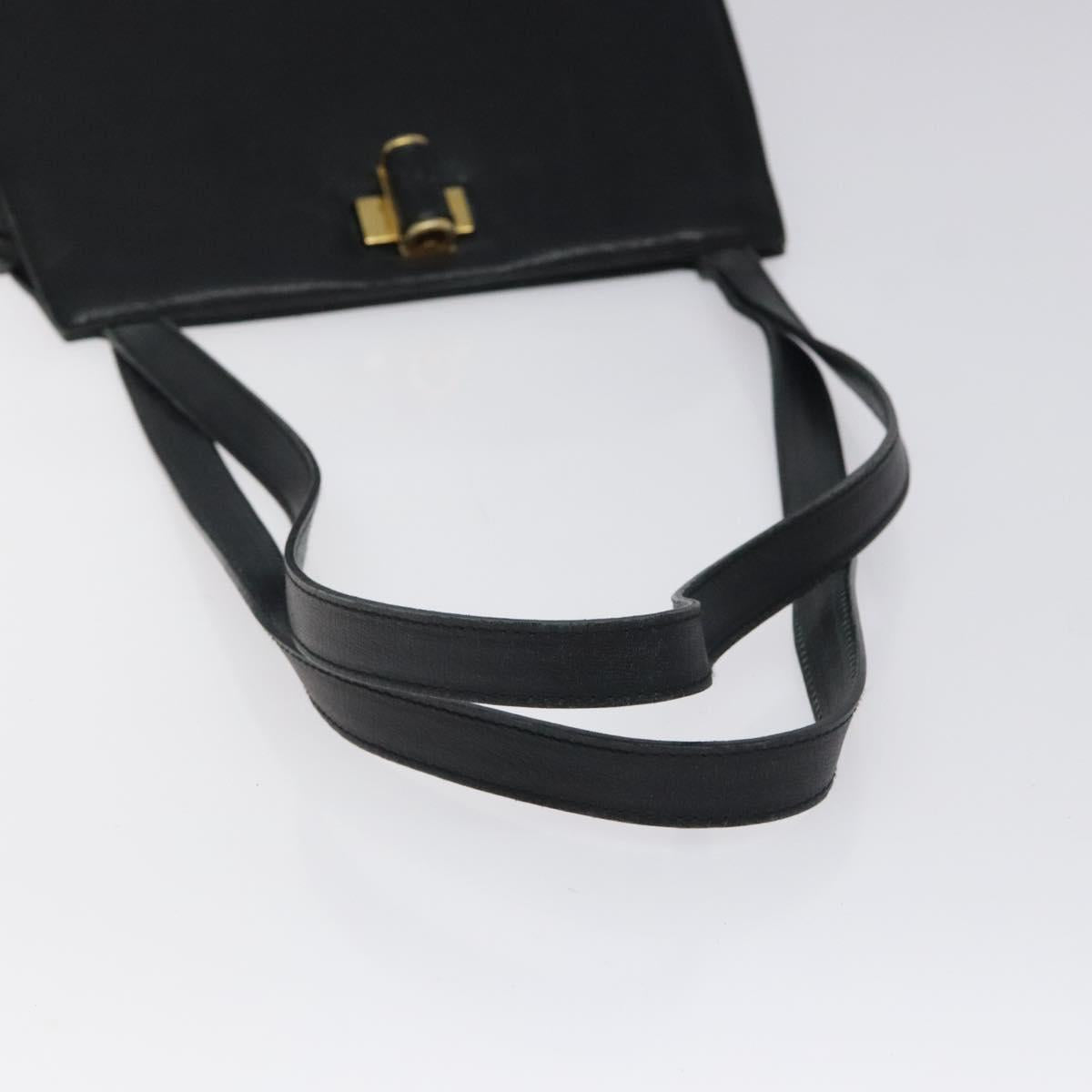 Salvatore Ferragamo Shoulder Bag Leather Black Gold Auth 116392