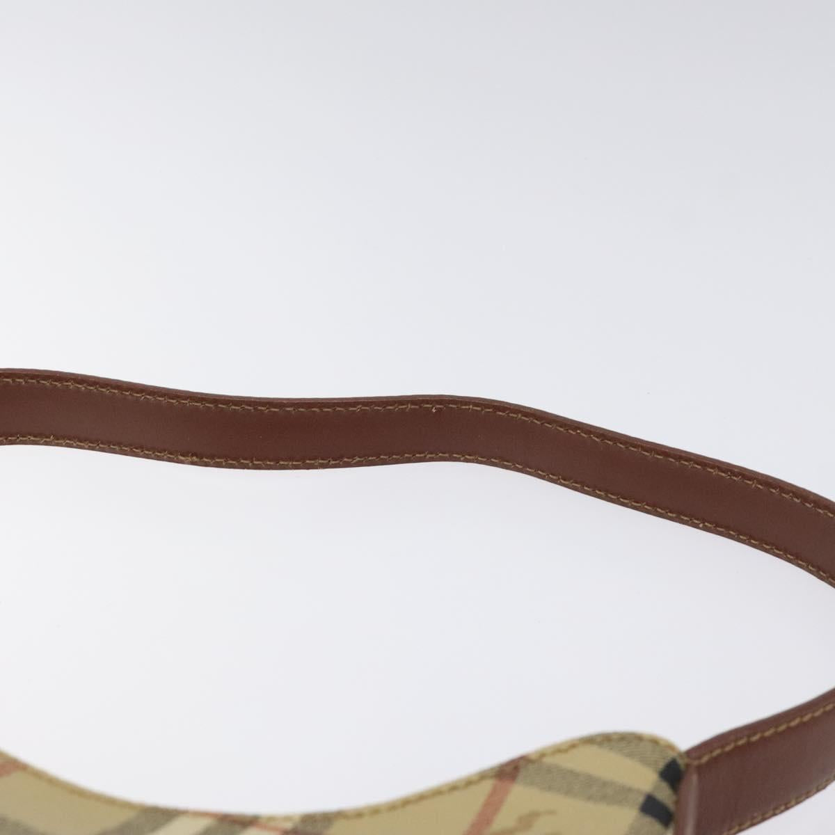 Burberrys Nova Check Shoulder Bag PVC Leather Beige Auth 116394