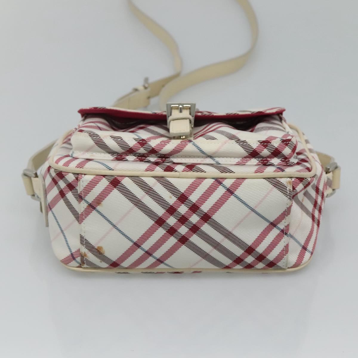 BURBERRY Nova Check Shoulder Bag Nylon Pink Silver Auth 116405