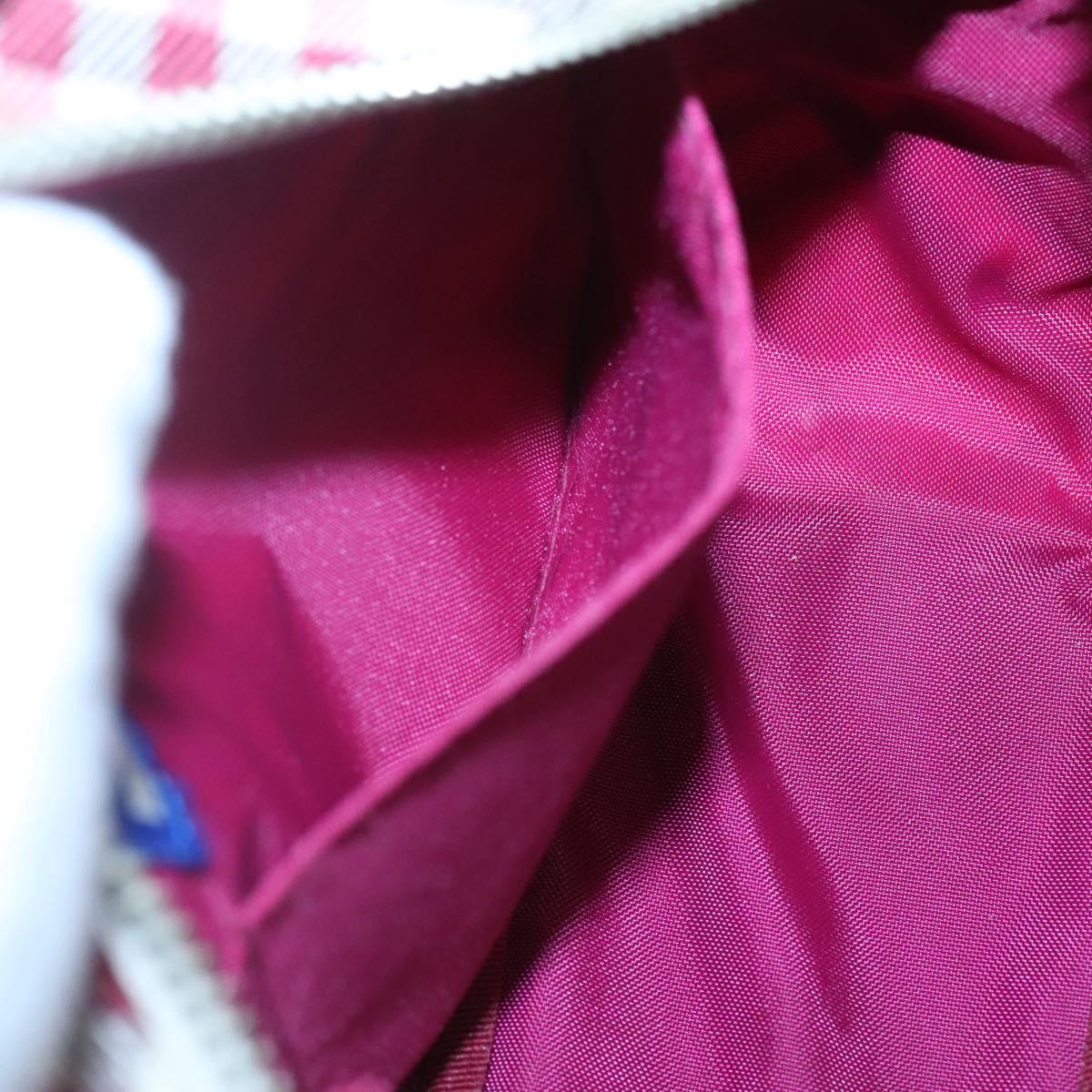 BURBERRY Nova Check Shoulder Bag Nylon Pink Silver Auth 116405