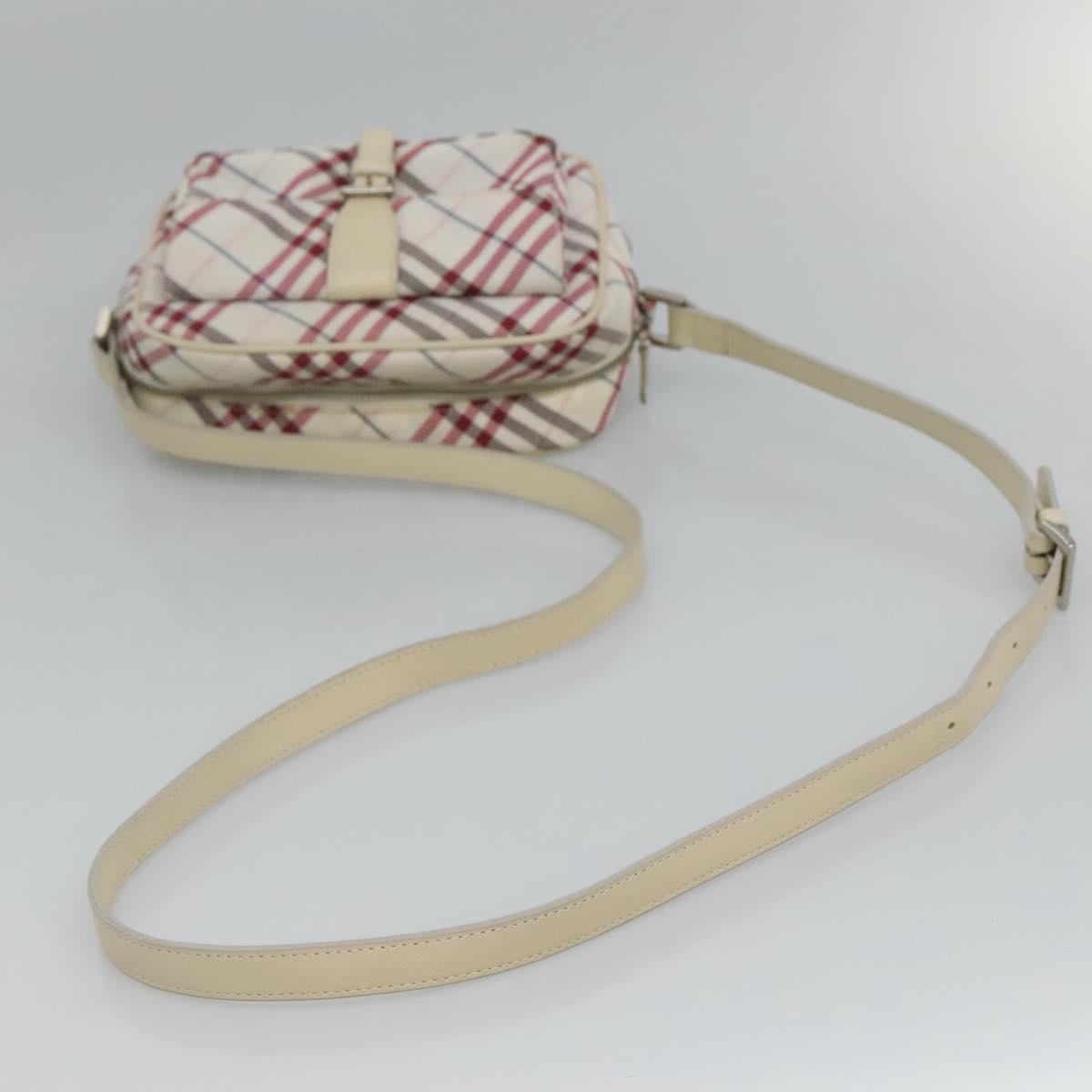 BURBERRY Nova Check Shoulder Bag Nylon Pink Silver Auth 116405