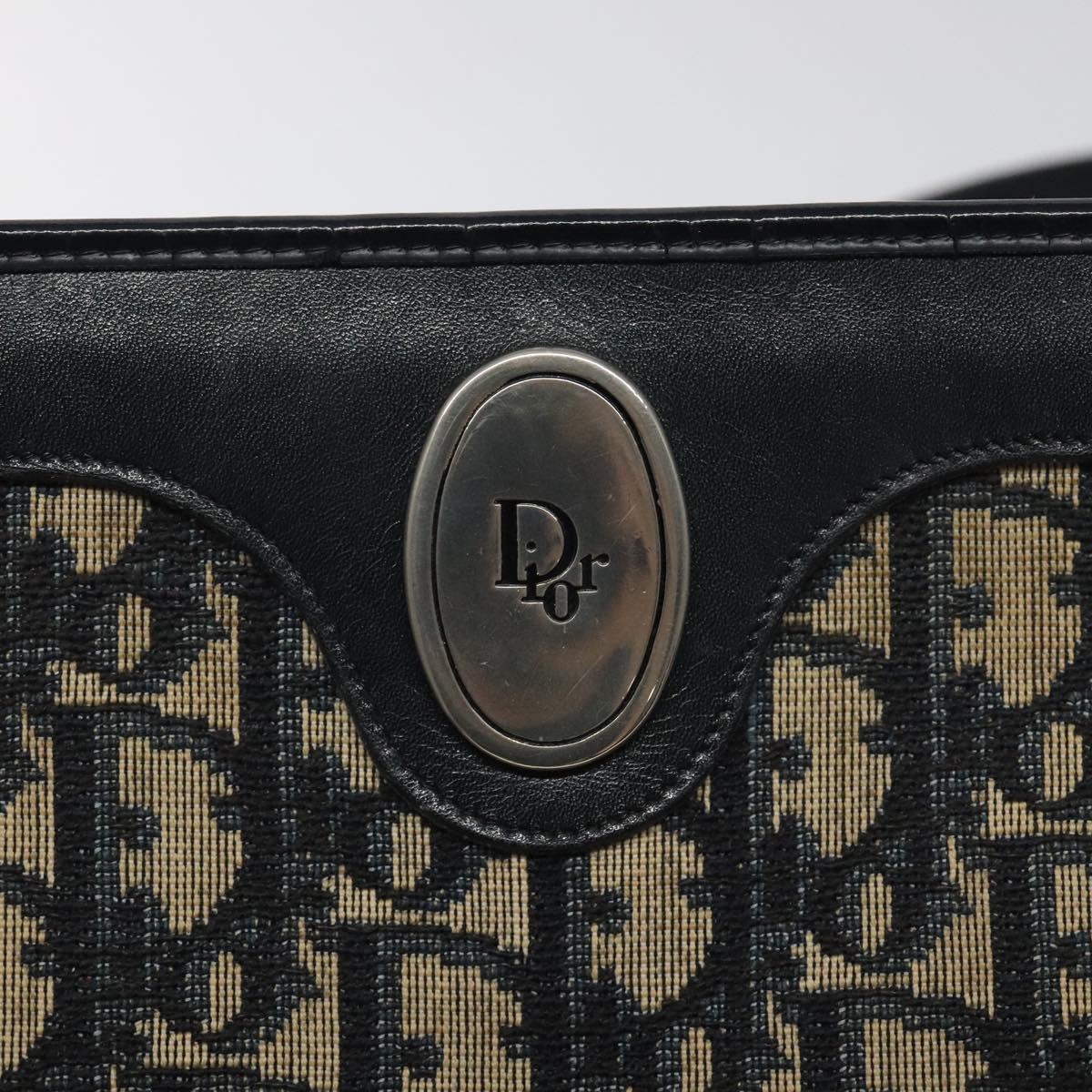 Christian Dior Trotter Canvas Shoulder Bag Navy Auth 116409