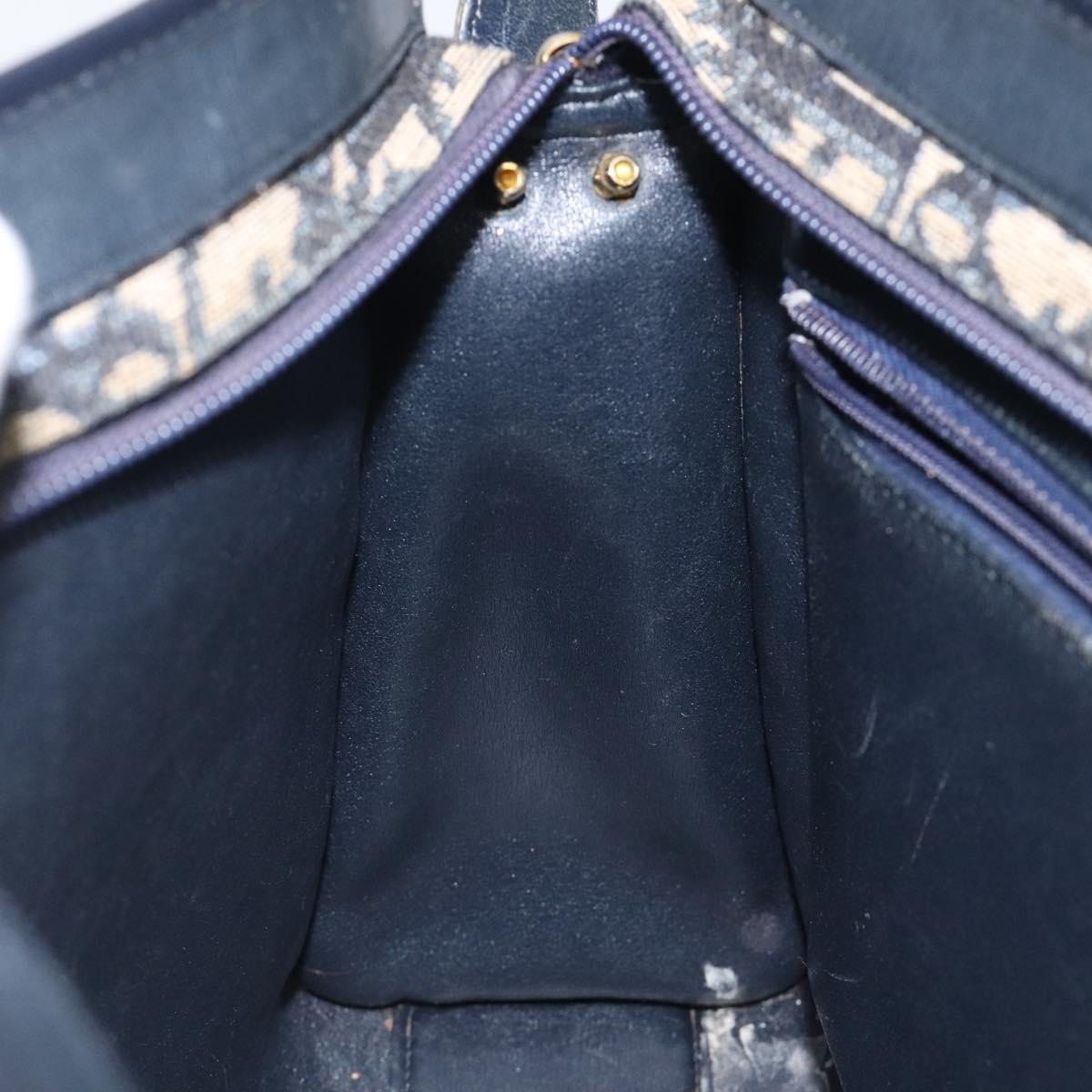 Christian Dior Trotter Canvas Shoulder Bag Navy Auth 116409