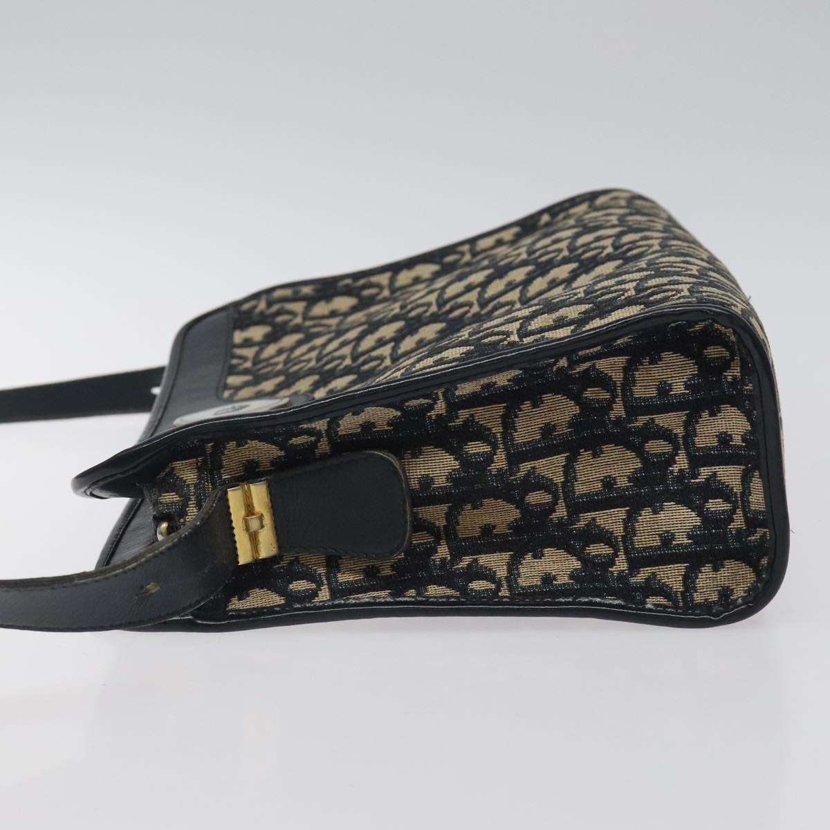 Christian Dior Trotter Canvas Shoulder Bag Navy Auth 116409