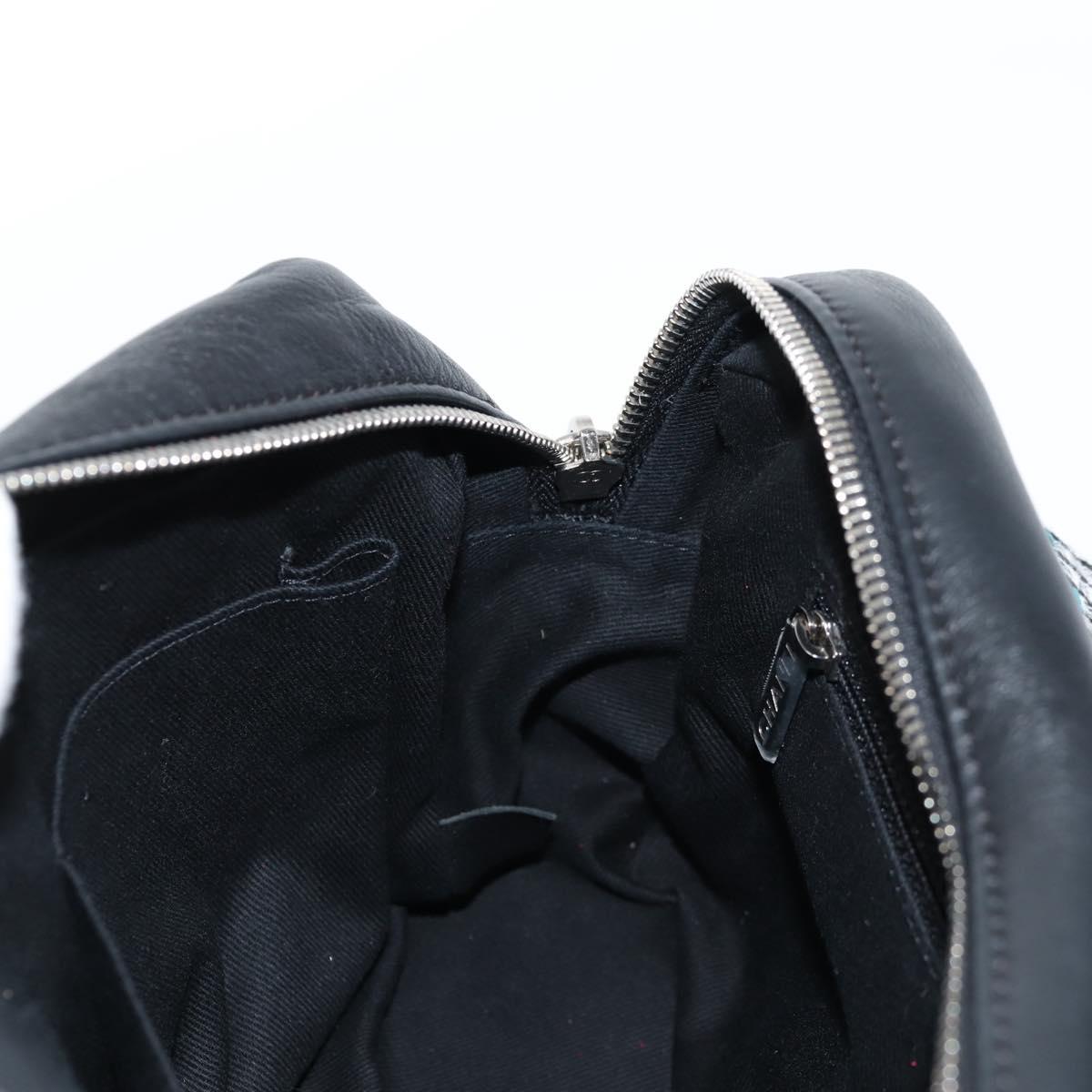 CHANEL Matelasse Chain Shoulder Bag Tweed Leather White Silver CC Auth 116419SM